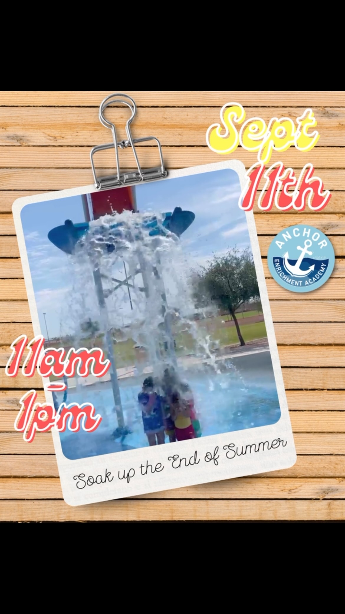 NO CLASSES MONDAY, SEPTEMBER 7!
But we’ll see you Friday 9/11 for a Splash Pad Park Day! ☀️💦 11:00 A.M. to 1:00 P.M.
Bring your swimsuit, sunscreen, and lunch to make it a picnic! 🥪
📍 EAST VALLEY
Gilbert Regional Park
3005 E. Queen Creek Rd.
Gilbert, AZ 85298
📍 WEST VALLEY
Pioneer Community Park
8755 N. 83rd Ave.
Peoria, AZ 85345
Come cool off, play, and soak up the end of summer together!