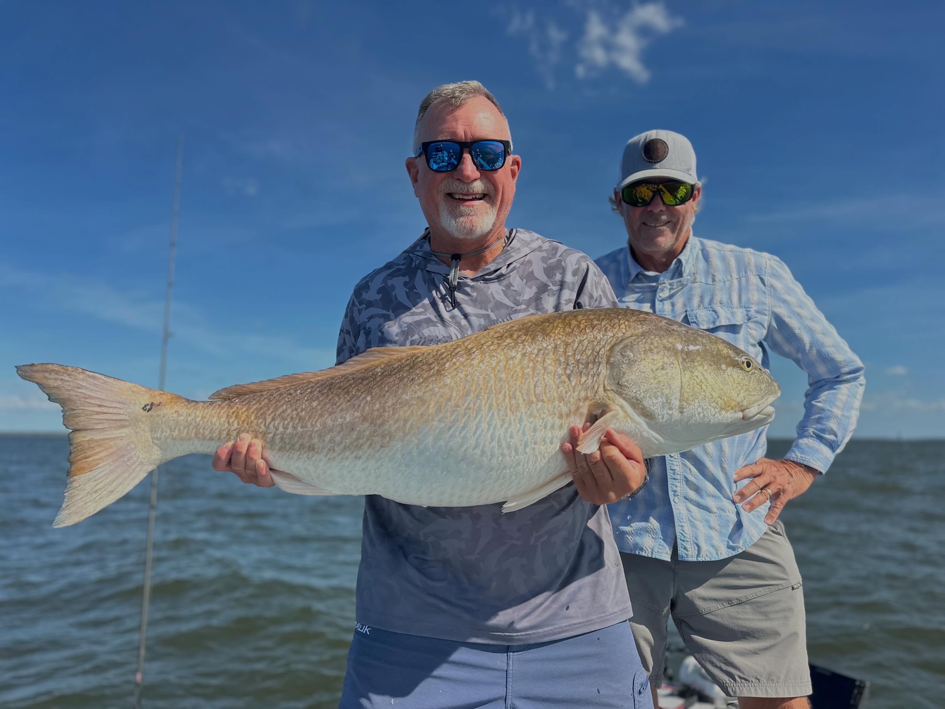 Once again @lotide.milehi.lefler and @jharolddavis have a knack for catching big bull reds. We landed 14 bulls a few blues and some Spanish on this years Pamlico adventure. The guys dined at @spoonrivernc, one of my personal favorites in Belhaven and left from the dock , not a bad way to spend a couple days on our picturesque and plentiful sound view location. Looking forward to next year already, Enjoyed it guys! #dining #views #food #fish #bullreds