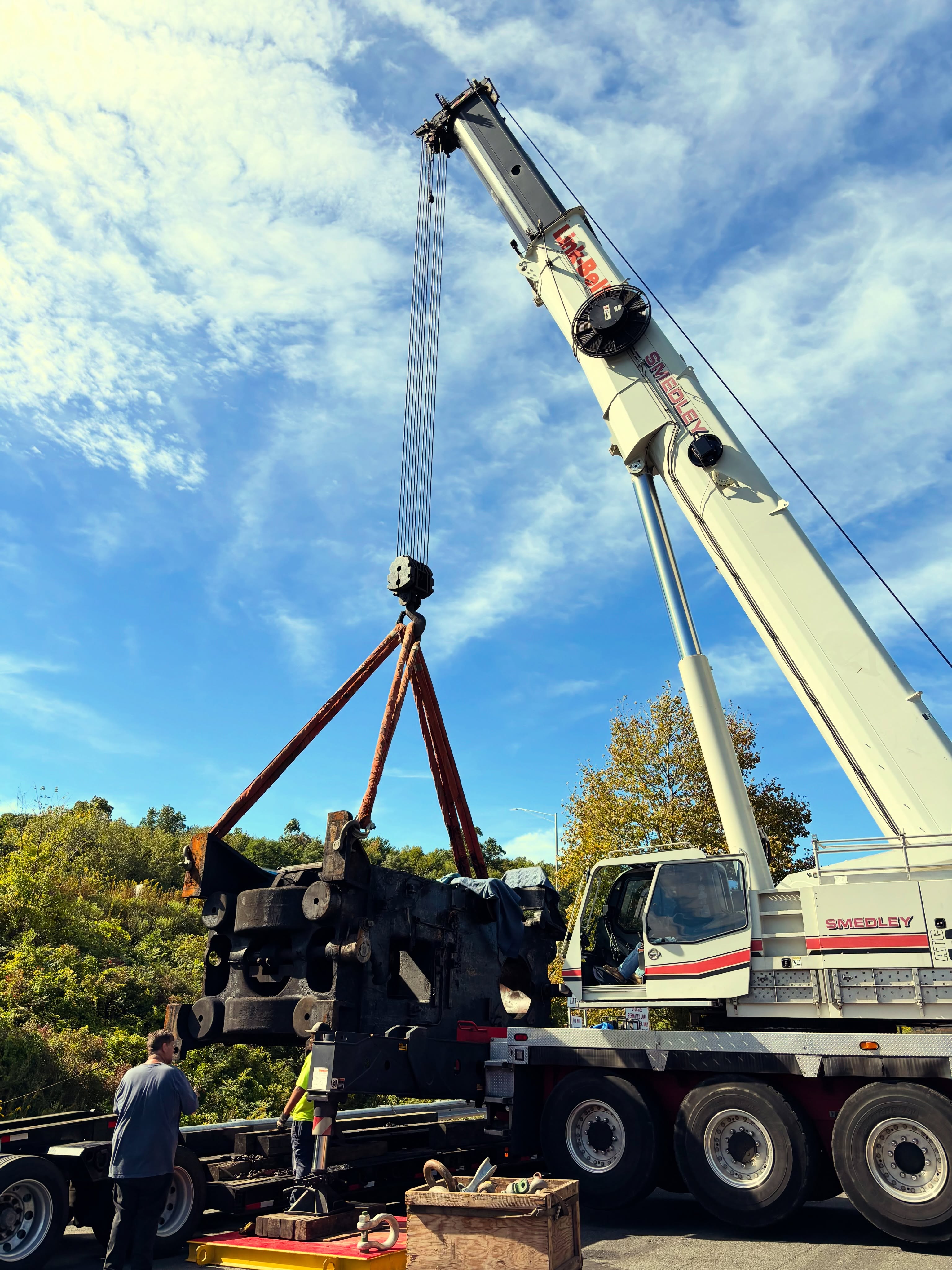 🏗️ 200,000 LBS. ONE BIG MOVE.
The Smedley crew was in Danbury, Connecticut, transloading a massive 200,000-pound industrial press and getting it positioned for the next stage of transport.
Moving equipment of this size takes more than horsepower. It takes careful planning, experienced operators, precision rigging, and the right heavy lifting equipment to execute every step safely and efficiently.
From industrial machinery moving and heavy rigging to crane services, heavy hauling, and specialized transport, Smedley has the experience and equipment to handle the heavy stuff.
100 tons. 200,000 pounds. Smedley gets it done. 💪
Need help with your next heavy lift or machinery move?
📞 203-315-6066
🌐 smedleycrane.com
#SmedleyCrane #DanburyCT #HeavyRigging #MachineryMoving #IndustrialRigging