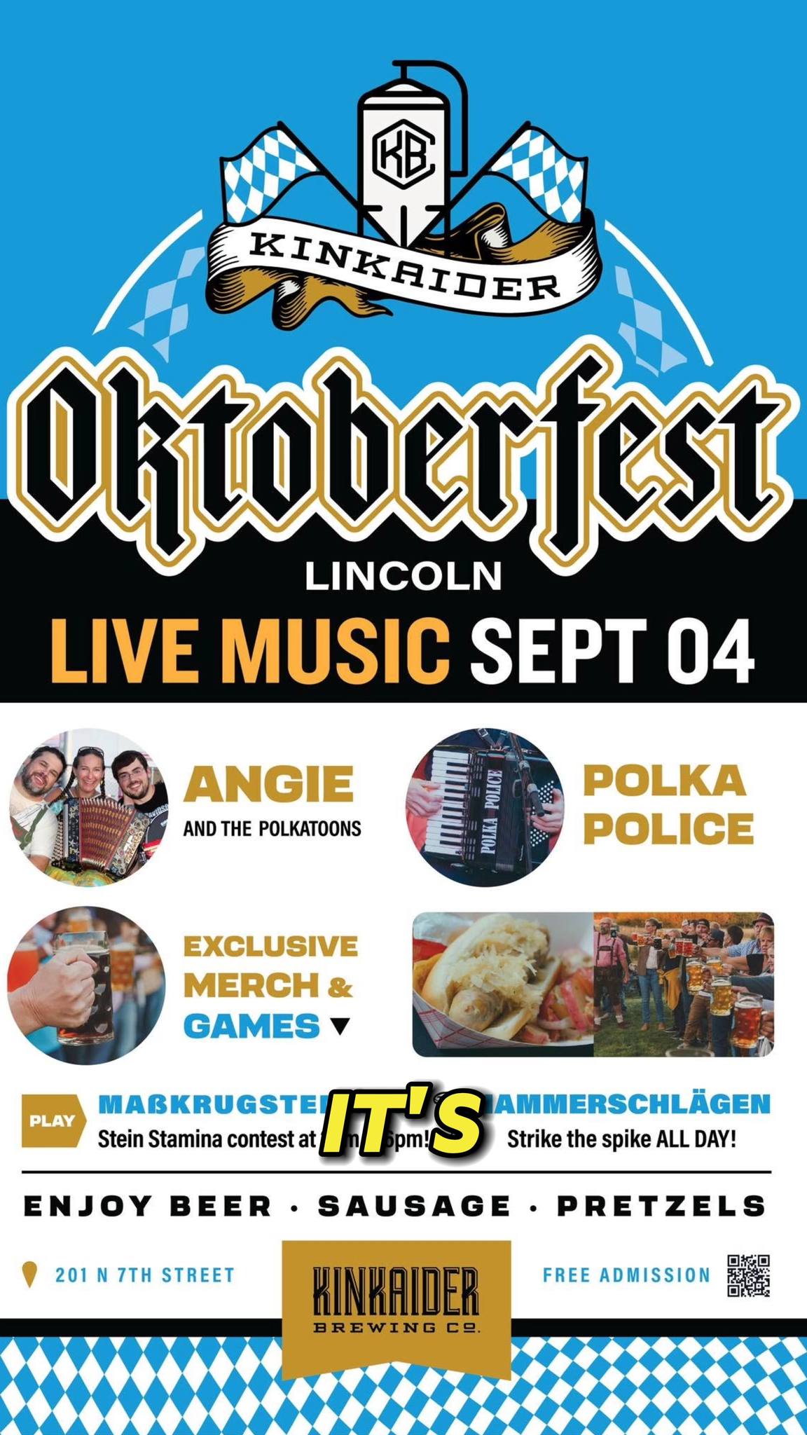 🍺🏈 JOIN US THIS WEEKEND AT KINKAIDER & PIZZA TRAIN!
The weekend starts TODAY with OKTOBERFEST! 🇩🇪🍻
Throw on your lederhosen and dirndl and help us kick off the season with cold beer, great food, and live polka music! Music starts at 4 PM with The Polka Police getting the party going!
Then TOMORROW — it’s GAME DAY BY THE TRAIN!
Husker Football is back, and we’re starting early before the 11 AM kickoff!
🍻 Oktoberfest TODAY
🏈 Game Day TOMORROW
🚂 Kinkaider Brewing & Pizza Train
Come for Oktoberfest. Stay for Game Day. Join us this weekend!