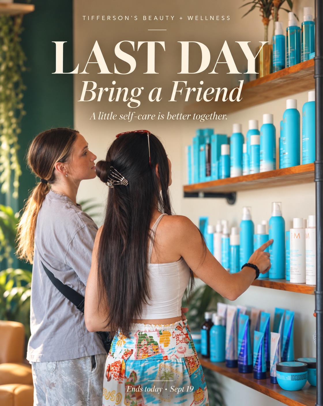 Consider this your sign to text your bestie. 🤍
Today is the final day of our Bring a Friend promotion at Tifferson’s. Bring someone who’s never visited us before and you’ll both receive $10 off a qualifying Japanese Head Spa, Facial, or Color Service.
A little self-care is always better together.
Offer ends TODAY, September 19.
Call 443-366-2601 to connect with us.
#Tiffersons #OceanCityMD #OceanCityMaryland #OCMD #