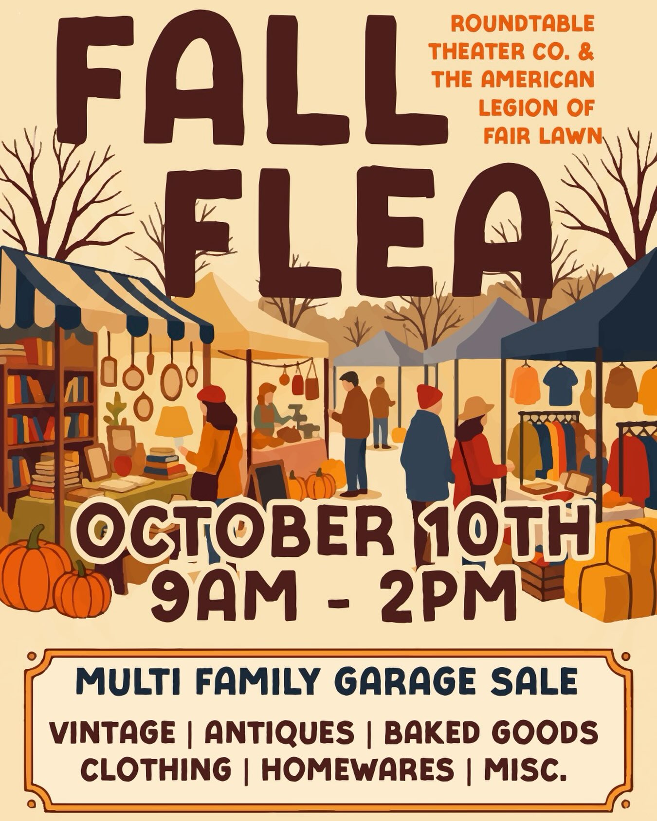 Come out and find some treasures! 🍁 vintage, antiques, home wares, clothing, and so so much more! Swing by for a coffee, cider, and baked with love treat too! Multi family sale and vendors! Indoors, so rain or shine! Interested in being a vendor!
Date: Saturday, Oct 10
Time: 9-2pm
Location: American Legion Post 171 (17-08 River Rd
Fair Lawn, NJ)
Link in bio! 🍂 #northjersey #njgaragesale #garagesale #fallflea #northnewjersey