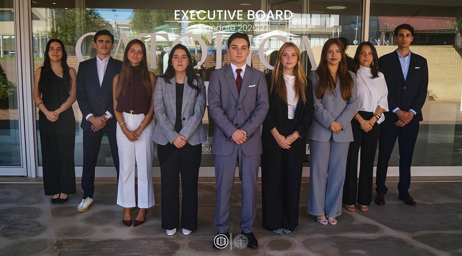 On September 2nd, the new Executive Board of the Católica Porto Investment Club officially took office for the 2026/27 mandate.
The new Board is committed to building on the strong work developed so far, while fostering growth, innovation and excellence, and creating impactful initiatives and opportunities for all our members.
President | André Campos
Vice President | Maria Carolina Salgado
Treasurer | Rita Caldeira
Financial Education Executive Director | Ana Rita Silva
Corporate Relations Executive Director | Diana Silva
Marketing Executive Director | Maria Carolina Salgado
Head of Financial Education | Ludovico Peres
Head of Corporate Relations | Tomás Lopes
Head of Marketing | Márcia Almeida
Head of People & Culture | Sofia Ferreira
Católica Porto Investment Club
Your future. Your choice.