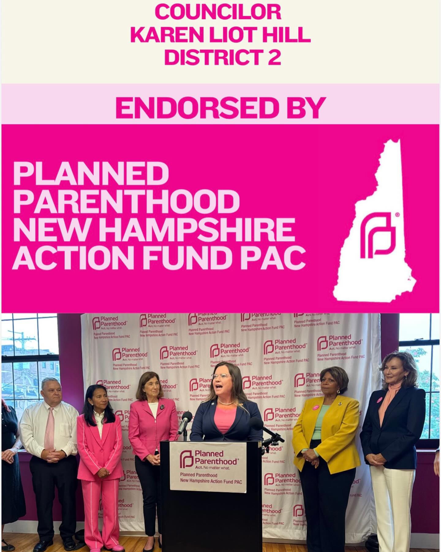 Proud to be endorsed by Planned Parenthood New Hampshire Action Fund PAC. 💗
As Gloria Steinem has reminded generations of women, the personal is political. Today, it was personal for me.
There were times when I didn’t have health insurance - including when I was a small business owner - and Planned Parenthood was there for me for birth control, pap smears, and preventive care.
Now, as an Executive Councilor, I’m fighting to make sure Planned Parenthood can continue to be there for Granite Staters who need them.
They’ve had our backs. It’s time for New Hampshire’s leaders to have theirs.
Thank you, @ppnhaf, for your endorsement - and for the work you do every day. 💗
#nhpolitics