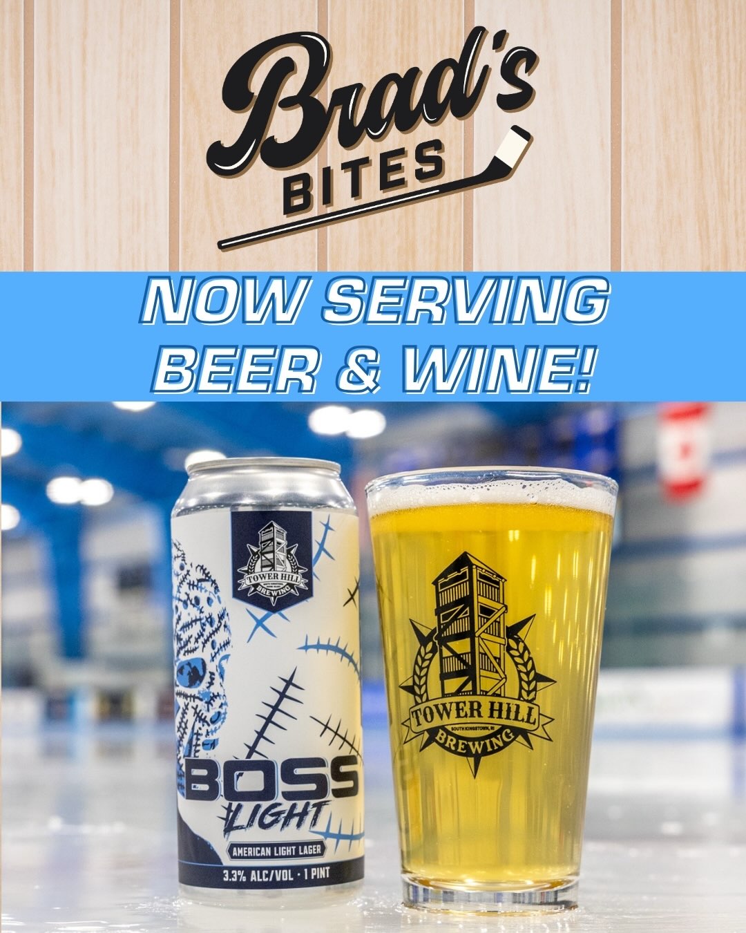 Brad’s Bites at Boss Ice Arena, now serving beer & wine! Check out this week at boss post for hours of operation.
@urihockey first home game 9/25!!