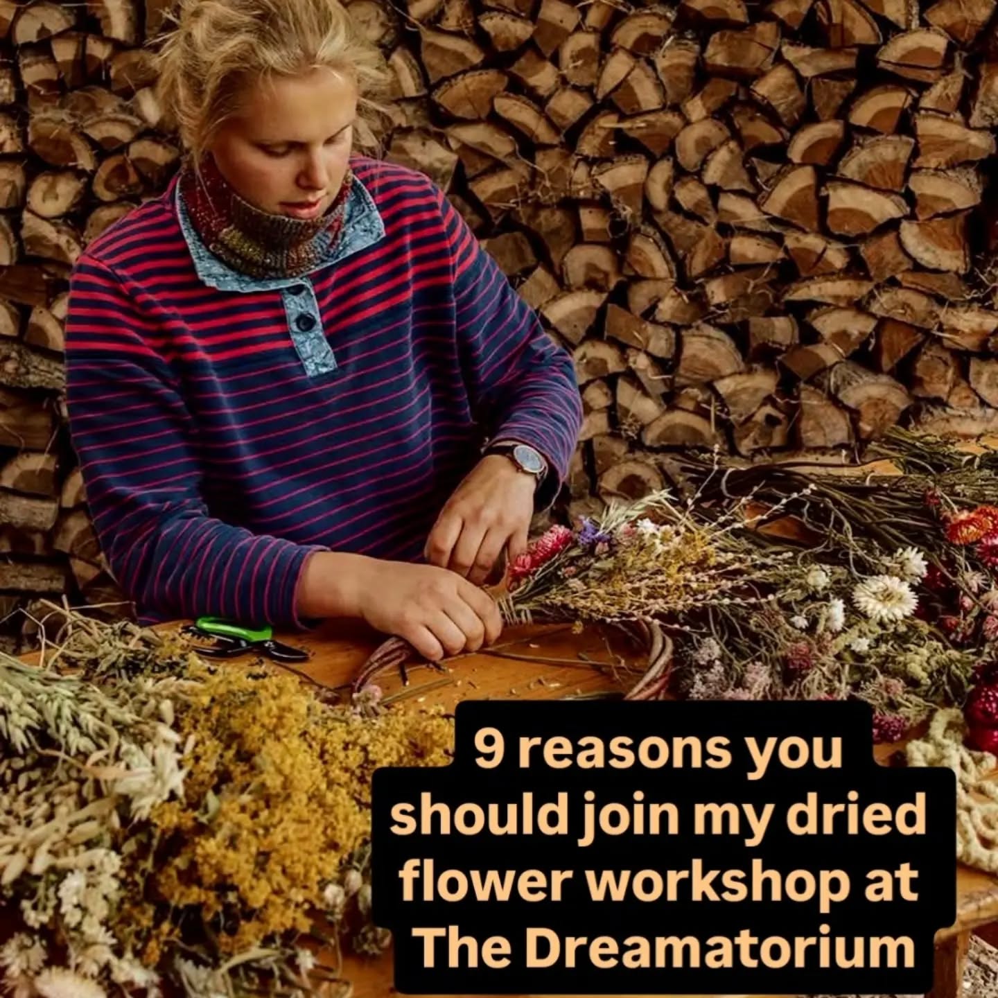 9 solid reasons why you should head over to our website and book onto our 4th November half dried flower wreath course at @thedreamatorium_
It's cosy season, time to get crafty! 🍂🌾🌸