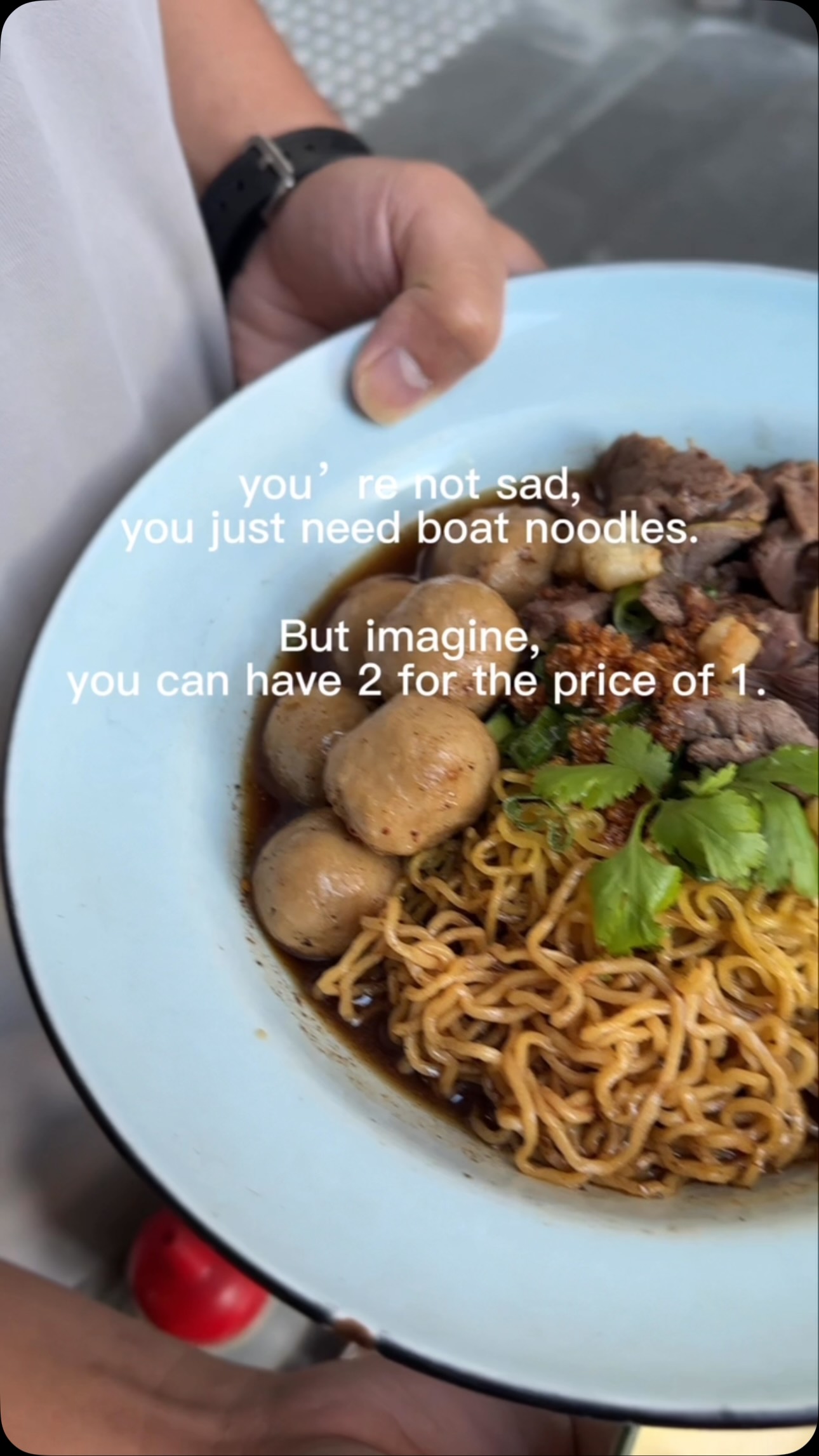 You’re not sad, you just need boat noodles. 🍜
And at Yok Yor, they’re even better because it’s BUY 1 GET 1 FREE!
Available for supper, dine in only. Come hungry! 😏