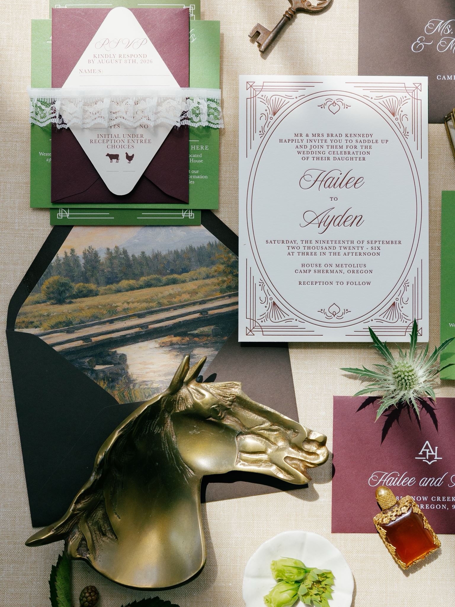 Congratulations to H+A ❤️❤️ I loved bringing you western inspired invitations to life, with a touch of moody fall vibes, and the lace belly band for a hint of softness. I cannot wait to see more from the day of with @j29events
Photos: @rtfaithphotography styling and flatlay: @flatlaylibrary location: @hopelightstudio