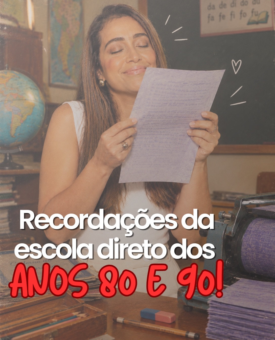 Os materiais da escola também contam a história. Quem não recorda do cheirinho da folha saindo fresquinha do mimeógrafo? Todo mundo queria ajudar a professora para rodar a atividade 🤣🤣
Agora quero saber:
👀 Qual desses materiais você lembra?
🤔 Qual deles você tinha?
😂 Qual era o seu favorito?
📚 E o mais importante: qual está faltando nessa lista?
Conta nos comentários — vamos ver se a memória da nossa geração ainda está em dia! 👇😅
#anos80