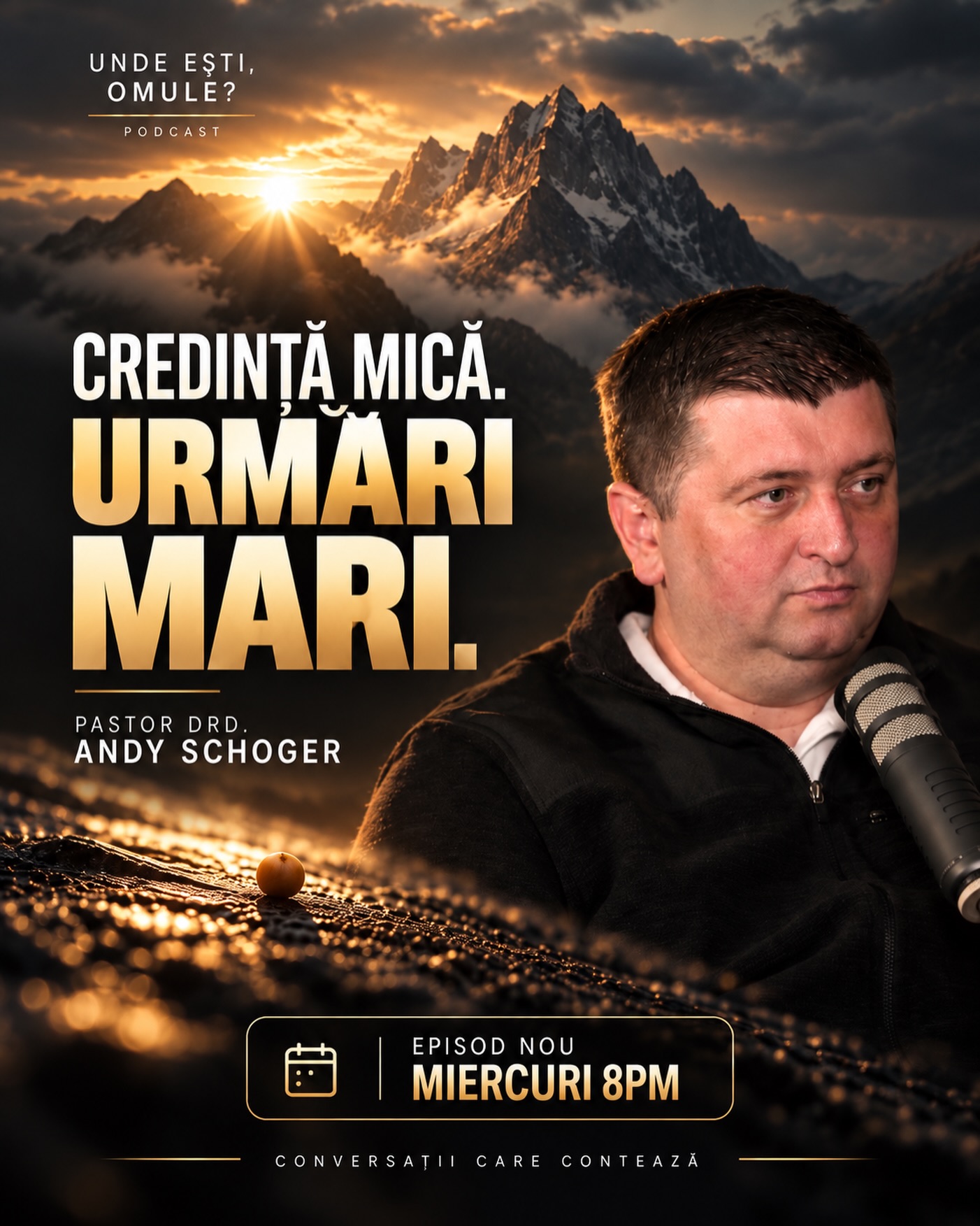 CREDINȚĂ MICĂ. URMĂRI MARI.
Ce se întâmplă atunci când credem în Dumnezeu, dar credința noastră rămâne mică?
📅 Miercuri
🕗 8:00 PM