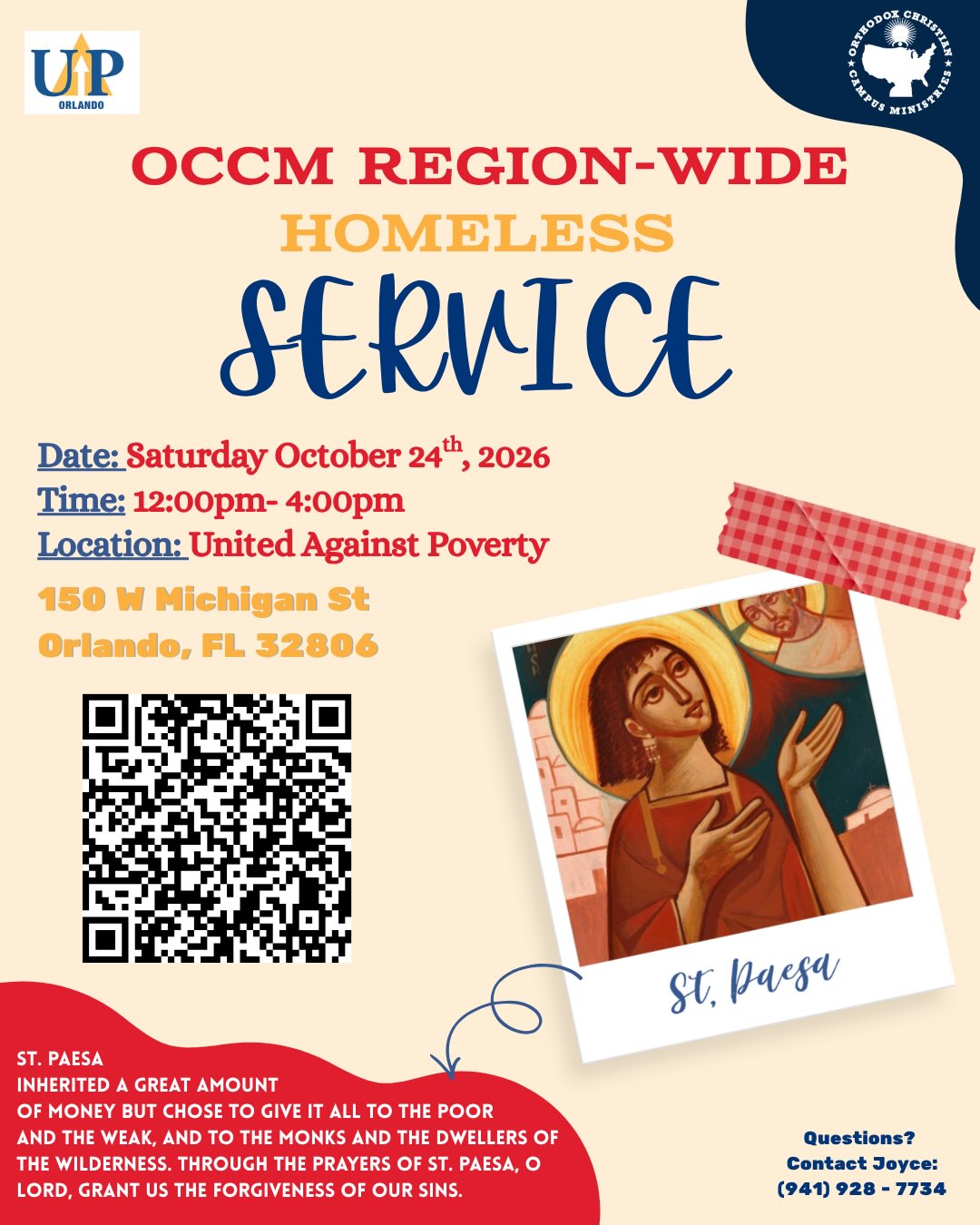 Hi Florida OCCM Family! We’re so excited to announce the fall OCCM Florida Region Wide Event and our fall OCCM Florida Region Wide Youth Outreach Event! Join us in serving the Orlando community and hang out with us after for some burgers at Shake Shack, amongst the company of your fellow OCCM community! Scan the QR code to register! We can’t wait to see you there! 🤍