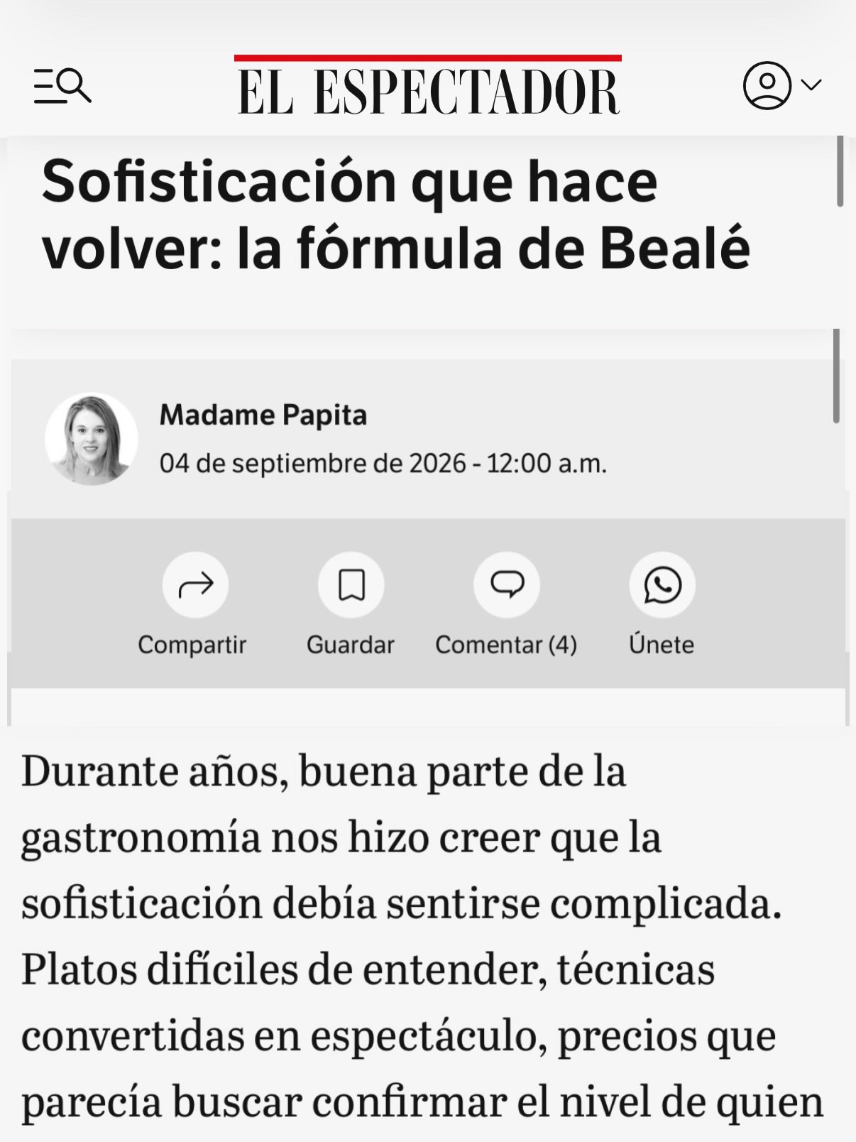 Gracias @madamepapita y @elespectador por este artículo tan hermoso y por unas palabras que nos llegaron al corazón🥹🫶💗
Gracias por mirar más allá de lo que llega a la mesa y por contar con tanto cariño un pedacito de nuestra historia, de lo que hemos construido durante estos años y de todo lo que hay detrás de Bealé✨
Y sobre todo, gracias por apoyar, visibilizar y darle voz a los pequeños negocios que todos los días trabajamos con muchísimo amor para seguir haciendo lo que nos apasiona🙏
Artículos como este nos recuerdan por qué empezamos y nos dan aún más ganas de seguir. Gracias, de corazón!! 💗