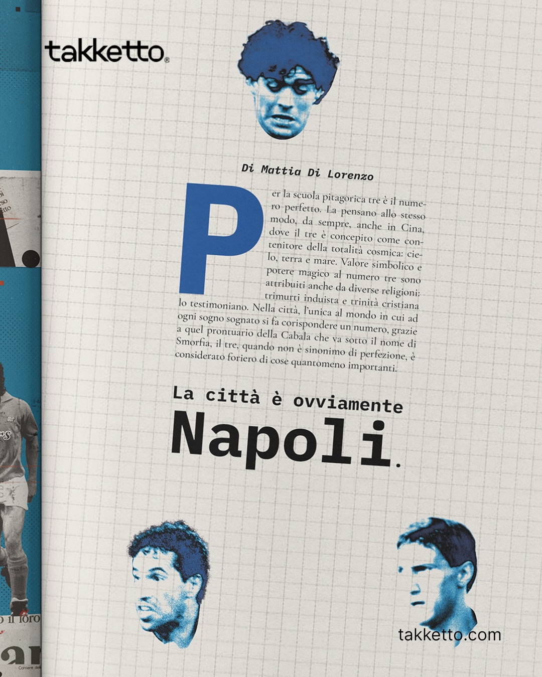 Il calcio, ogni tanto, prova a rifare la stessa magia.
Napoli, 1987/88. Tre nomi, tre stili, un’alchimia che nessuno seppe mai spiegare del tutto: Maradona, Giordano, Careca. Non un modulo — un incantesimo. Bastarono le iniziali a battezzarlo: Ma.Gi.Ca.
Napoli, oggi. Un allenatore scompone e ricompone il tridente, cerca la stessa scintilla tra nomi diversi. Cambiano gli interpreti, cambia l’epoca. La domanda resta identica: la magia si costruisce, o si può solo aspettare che accada?
Nel numero di Takketto raccontiamo la storia di quel trio che trasformò il San Paolo in un romanzo mai più riscritto.
⸻
Football, every now and then, tries to remake the same magic.
Naples, 1987/88. Three names, three styles, an alchemy no one ever fully explained: Maradona, Giordano, Careca. Not a formation — a spell. The initials alone were enough to christen it: Ma.Gi.Ca.
Naples, today. A coach breaks apart and rebuilds the front three, chasing the same spark among different names. The players change, the era changes. The question stays the same: can magic be built, or can you only wait for it to happen?
In this issue of Takketto, we tell the story of the trio that turned the San Paolo into a story never rewritten.
📖 Link in bio
#Takketto #Napoli #MaGiCa #Maradona #giordano