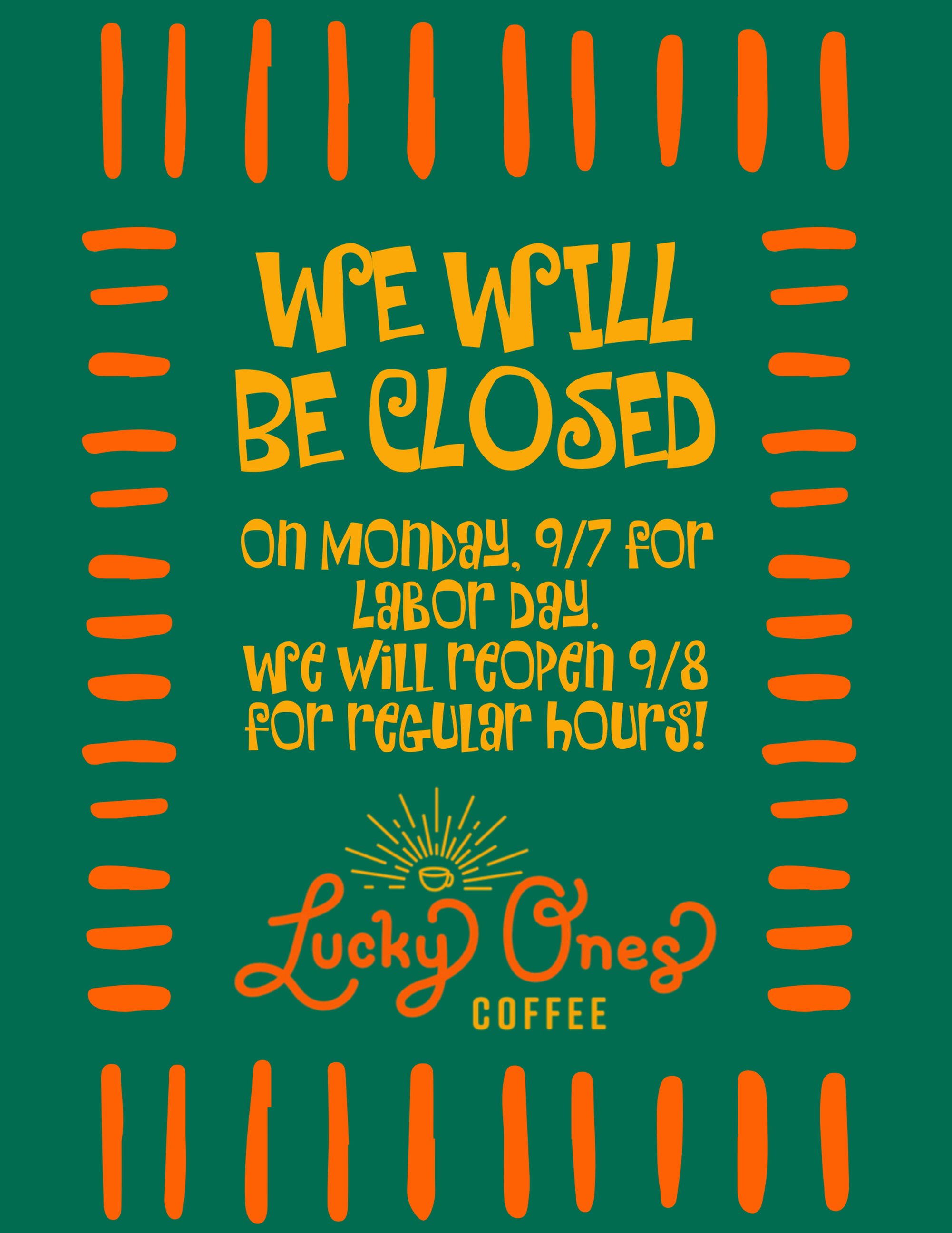 Hereโs a reminder that both of our stores will be closed on Labor Day! ๐ค๐ผ Have a fantastic weekend and weโll see ya on Tuesday! โจ