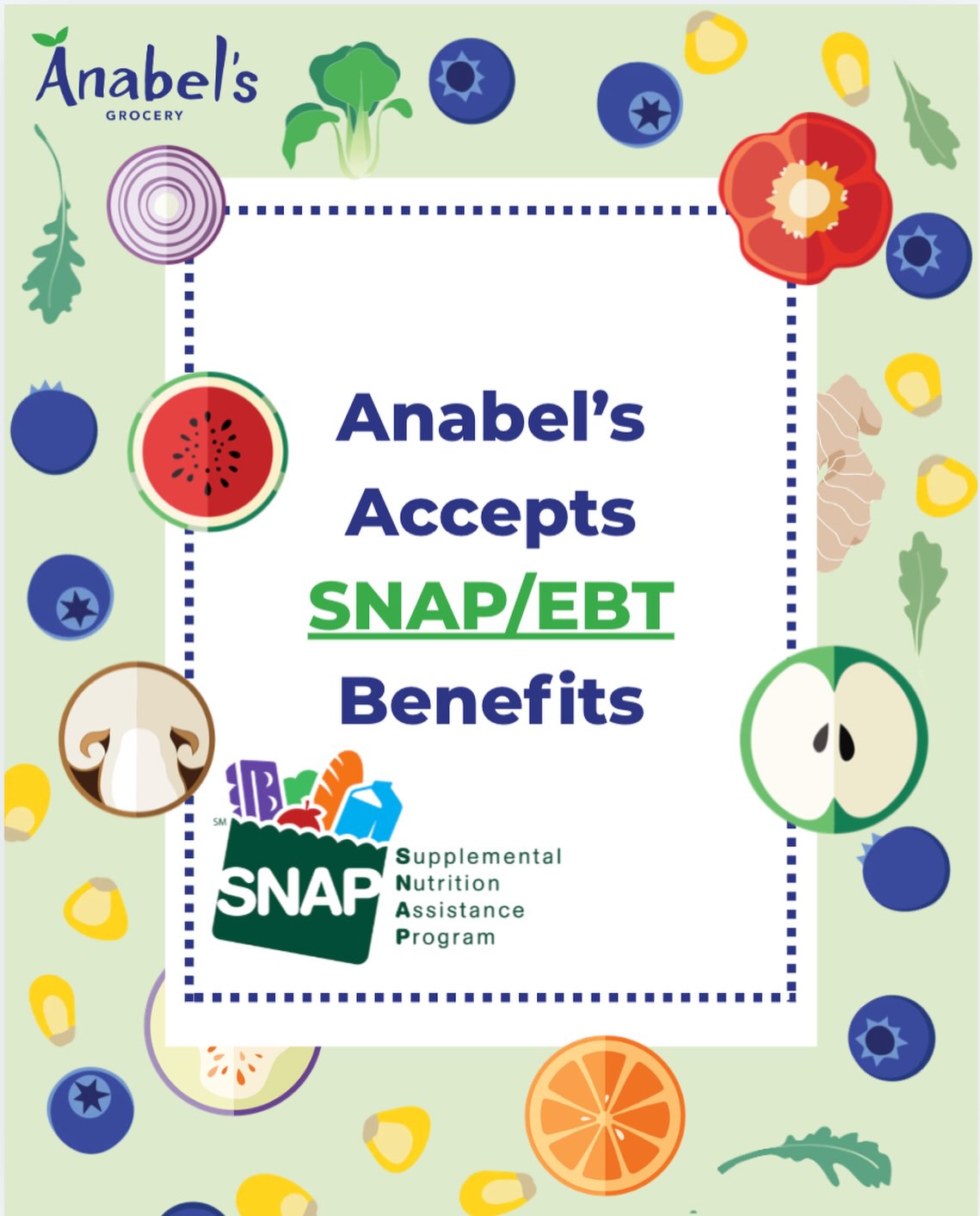 Just a friendly reminder that Anabel’s does accept SNAP/EBT Benefits in our grocery store❤️