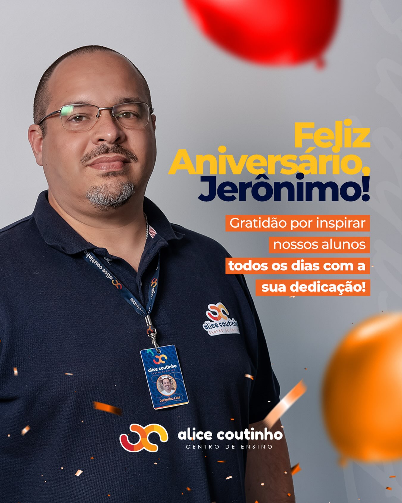 Jerônimo inspira nossos jovens rumo ao sucesso com dedicação, compromisso e profissionalismo.
O seu trabalho faz toda a diferença na formação de tantas histórias e somos gratos por sua presença aqui! 🧡
Que seja um novo ciclo cheio de realizações, conquistas e muita alegria! Parabéns! 🥳
#Felicidades #parabéns #AliceCoutinho
