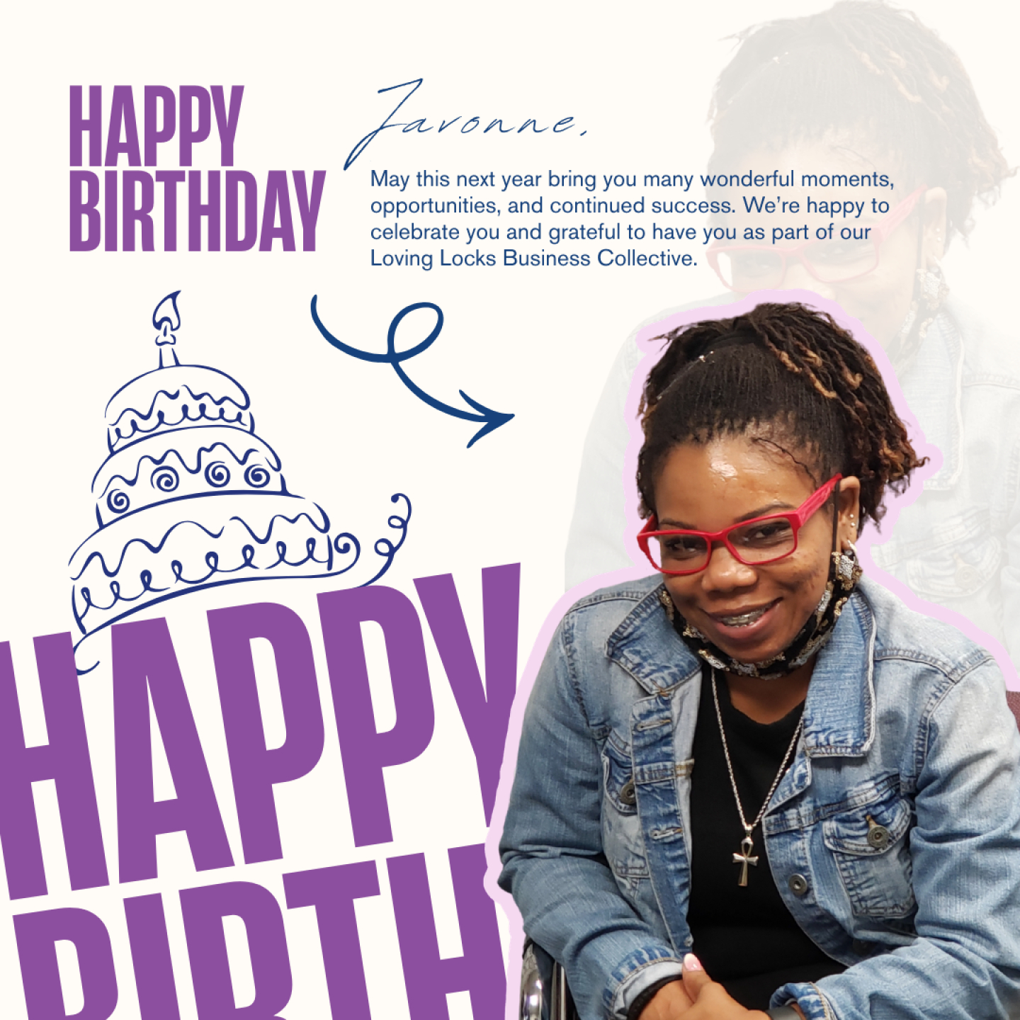 Let’s wish a very Happy Birthday to our wonderful Business Collective Member, Javonne, owner of I Love Yall Locks LLC! 🎂💕
We hope your special day is filled with love, laughter, and plenty of reasons to celebrate. We truly appreciate all that you bring to our Business Collective and the passion you continue to pour into your work.
Wishing you another year of happiness, growth, and success, Javonne! 🥳✨