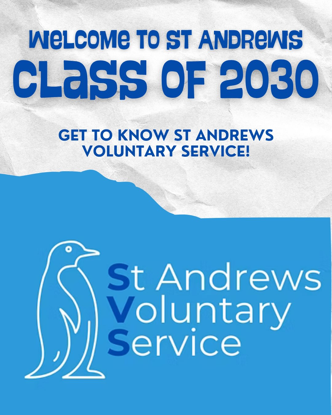 Welcome, freshers!! 🐧🎉 Interested in volunteering and getting involved? Find out more about our volunteering opportunities by checking out our Instagram and following the Linktree in our bio. There, you’ll find more information and our full list of current opportunities. We look forward to seeing you at Freshers’ Fayre!
Look out for our sign-up tutorial video, coming soon.
Have any questions? Get in touch with us! Email: svs@st-andrews.ac.uk
