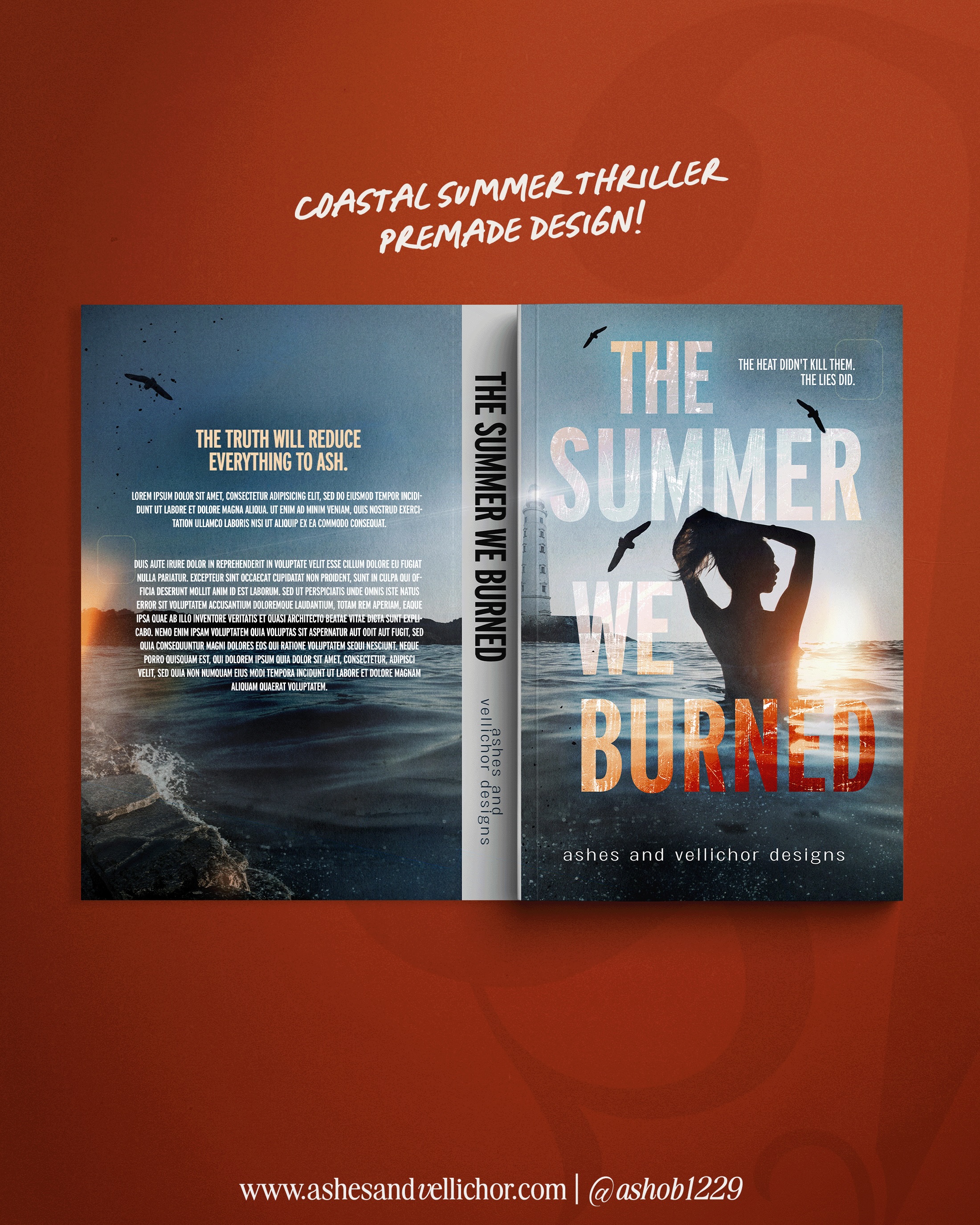NEW PREMADE DESIGN! // This got such great response on Threads and was quickly snatched up but the purchase did not go through, so this summer thriller vibe is still available for purchase.
-details for purchase on second slide
-this will be listed on my website if not purchased this weekend.
Cover Designs By
@ashob1229 / Ashes and Vellichor Designs / link in bio
#premadecover #romancebookstagram #summerthriller #bookcoverdesigner #romanceauthor