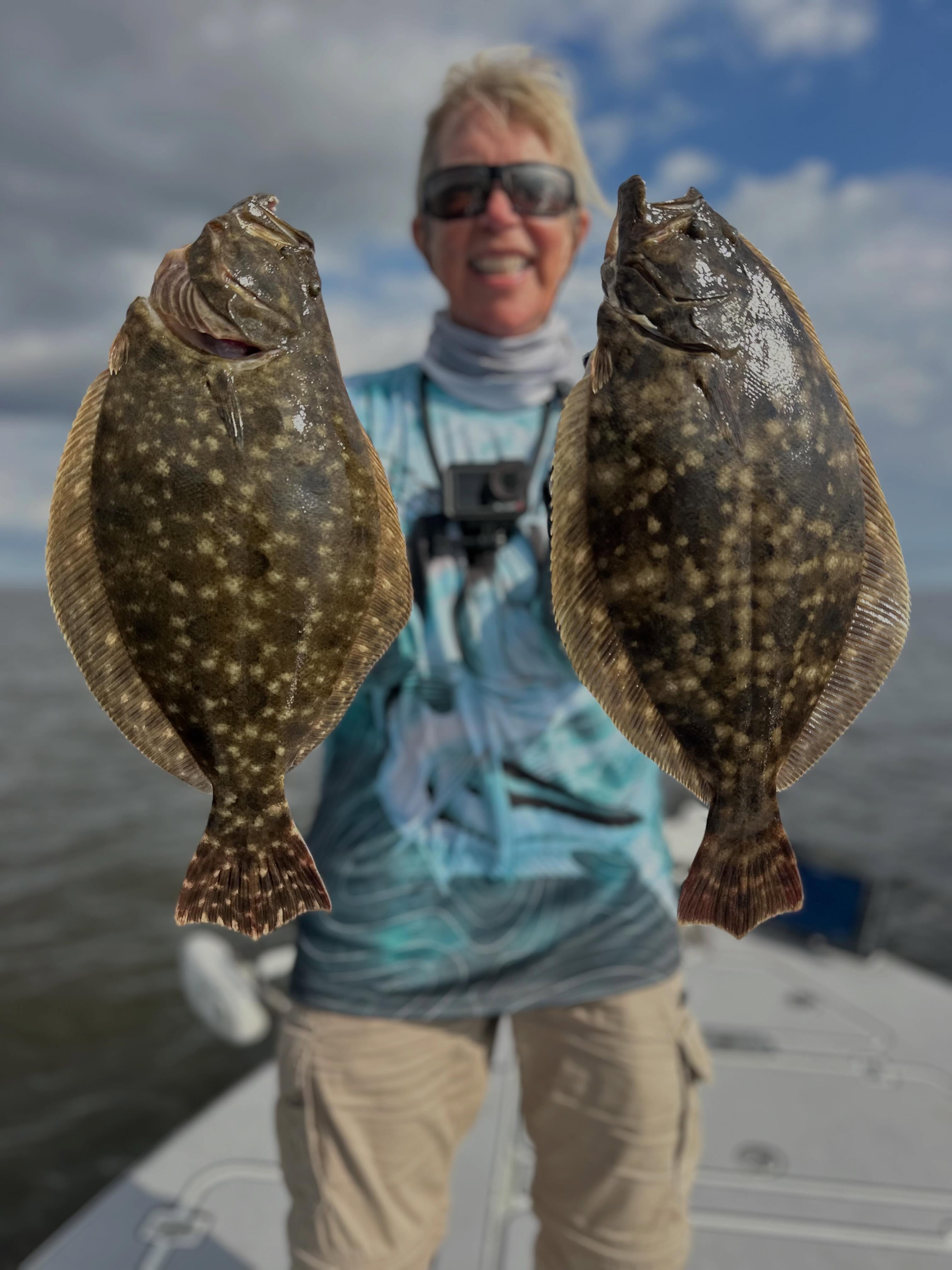 Today was the final day of fishing with @cjasonbundy and his wife Molly. Let me tell you we caught fish all day long even caught one by mistake with the cast net looking bait. We rolled half a dozen bulls over the side and countless flounder. It was about as good as it gets. Farewell my good friends, stay in touch! #flounder #bullreds #drumspots #inshorefishing #goodday