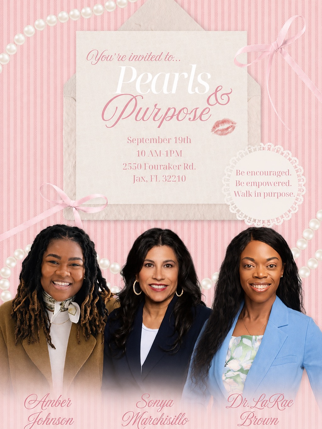 🎉 Registration Still Open - we are less than 2 weeks away!!! 🎉
You are invited to a beautiful morning of connection, encouragement, empowerment, and purpose.
Enjoy an inspiring women’s panel discussion, fellowship, brunch, and intentional conversation designed to leave you encouraged, empowered, and ready to walk boldly into your next season.
And this experience is about more than pouring into ourselves, it’s also about pouring back into women in our community 💕
🎟️ Admission: $20 OR a diaper donation
🔗 Register here:
https://pci.jotform.com/form/262304046023140
📅 Saturday, September 19, 2026
⏰ 10:00 AM – 1:00 PM
📍 2550 Fouraker Rd. Jax, Fl. 32210
Bring your mother. Bring your sister. Bring your daughter. Bring a friend.
There is a seat at the table, and we saved one for you 💖