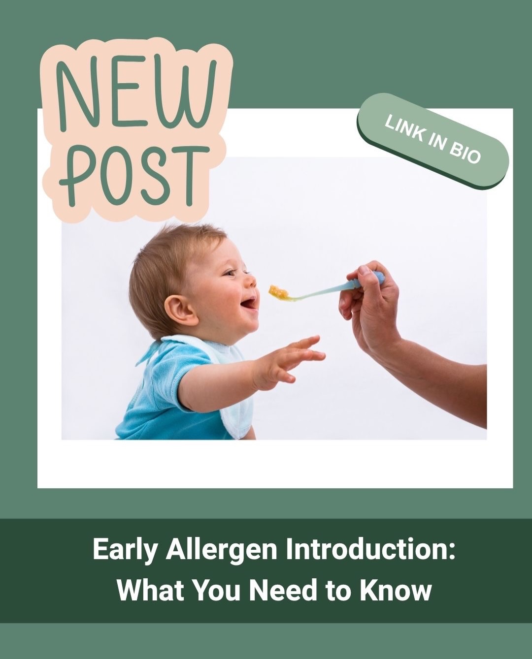 Introducing allergens for the first time can feel like a BIG milestone.
But early allergen introduction doesn’t have to be complicated or perfect.
The guidance around infant feeding has changed, and we now know that routinely delaying common allergens is not recommended. Once your baby is developmentally ready for solids, allergens can be introduced in safe, age-appropriate forms, often around 4-6 months.
A few things to keep in mind:
✨ Don’t routinely delay allergens
✨ Keep preparation age-appropriate and choking-safe
✨ Once tolerated, continue offering allergens regularly
✨ Know what an allergic reaction can look like
✨ Remember that redness around the mouth alone can sometimes be irritation, not an allergy
✨ If your baby has severe eczema or an existing food allergy, talk with your pediatrician or allergist about an individualized plan
And most importantly: you don’t need to do this perfectly.
You deserve clear, evidence-based information that helps you feel confident feeding your baby, not more pressure.
Save this post for when you’re getting ready to introduce allergens, and share it with a parent who might need a little reassurance.
Link in bio 🩵
#FoodAllergy #AllergenIntroduction #StartingSolids #BabyLedWeaning #AllergyParent