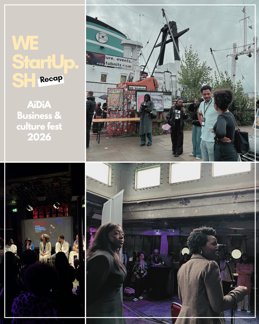 From Culture to Influence. 💜
Am Freitag durften wir von WeStartupSH beim AiDiA Business & Culture Fest 2026 in Hamburg dabei sein – und was für ein inspirierender Tag das war.
Auf der rustikalen MS Stubnitz wurde ein besonderer Raum für Austausch, Empowerment und neue Perspektiven geschaffen. Menschen aus Business, Culture und der Kreativszene kamen zusammen, um Ideen zu teilen, voneinander zu lernen und sich gegenseitig zu ermutigen, den eigenen Weg zu gehen.
Eine Message aus dem KI-Panel nehmen wir ganz besonders mit:
„Seid stark und nutzt eure Human Skills.“
Denn gerade in einer Welt, in der KI immer mehr Möglichkeiten eröffnet, bleiben Empathie, Mut, Kreativität, Kommunikation und echte Verbindungen unverzichtbar.
Auch die Keynote von David Kwasi Owusu hat uns nachhaltig beeindruckt. Seine Geschichte hat eindrucksvoll gezeigt: Mut lohnt sich. Erfolg, Möglichkeiten und Träume warten nicht darauf, dass wir irgendwann bereit sind – aber sie können zugänglich werden, wenn wir den Mut haben, unsere Komfortzone zu verlassen. Und manchmal bedeutet das gar nicht, etwas Großes zu wagen. Manchmal bedeutet es einfach nur: nachzufragen.
Genau dieses Mindset macht die AiDiA Community für uns so besonders. Wir sind dankbar, Teil dieser engen Community sein zu dürfen – einer Community, in der wir heute immer wieder das Wort „Familie“ gehört haben. Und genau so hat es sich auch angefühlt. 🤝🏾💜
Das AiDiA Business & Culture Fest ging noch weiter. Am 5. September folgte die AiDiA Pitch Night mit spannenden Startup-Pitches, 30.000 € Preisgeld, der AiDiA Award Show, Live-Performances und der großen Afterparty.
Zwei Tage voller Ideas. Innovation. Culture. Connection.
Wir freuen uns, ein Teil davon zu sein. 🚀