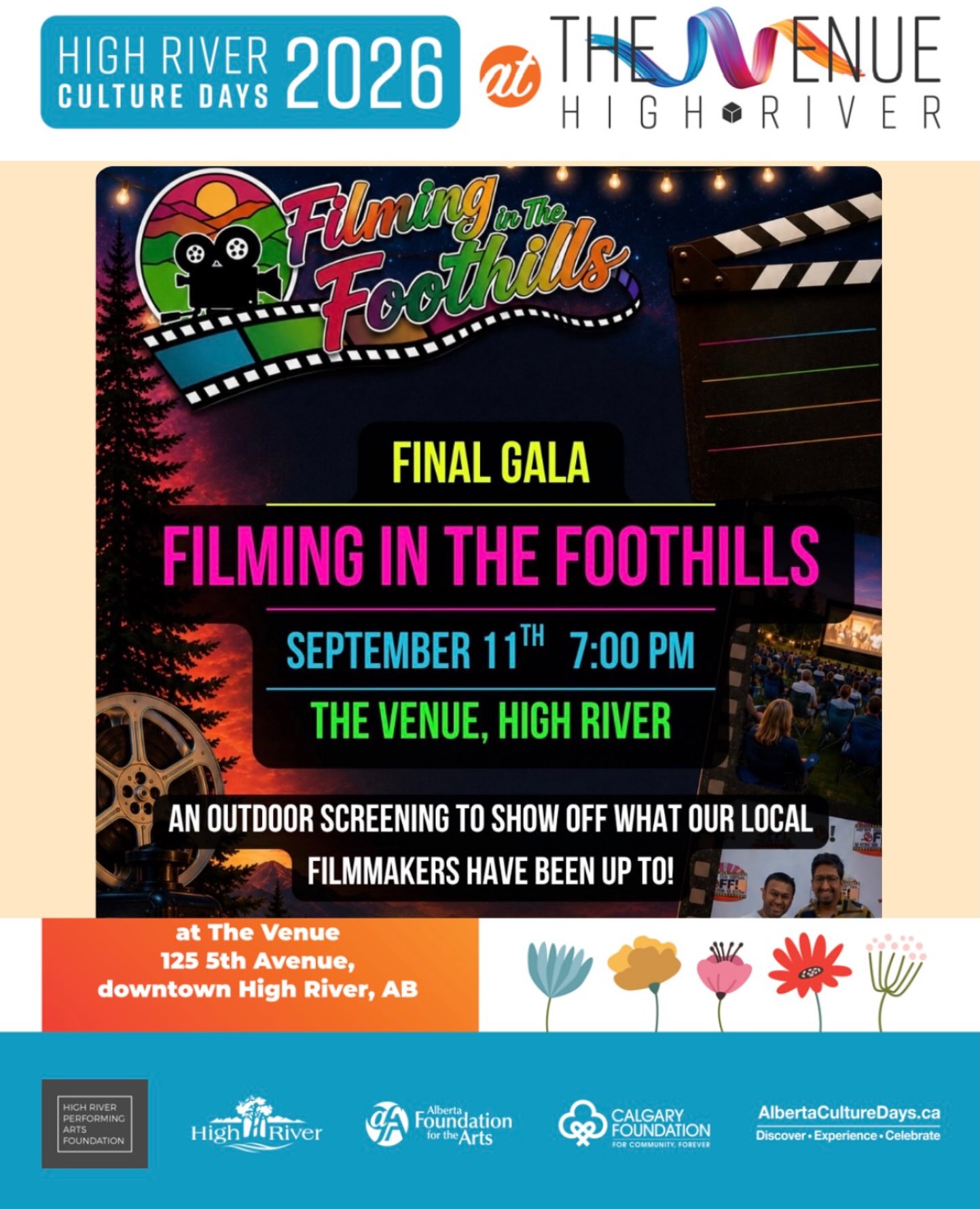 It's that time of year! Filming in the Foothills returns to The Venue this Friday September 11, 7pm doors, movies begin when it gets dark. Can't wait to see all the films created through this amazing mentorship opportunity facilitated by @okotoksfilmfestival
#localfilmmakers #supportlocalartists #thevenueculturedays2026