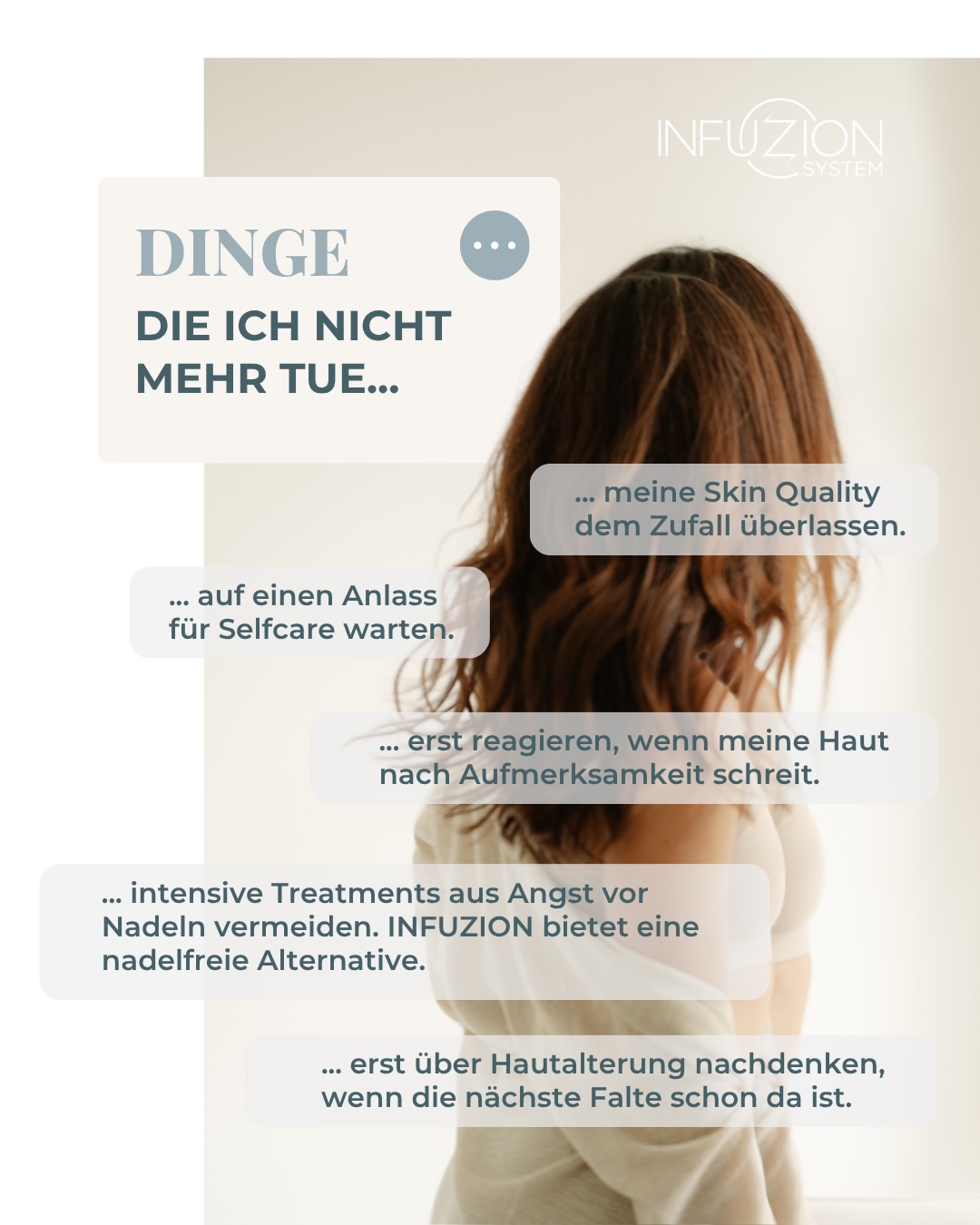 Skin Quality ist kein Zufall. ✨ Warum warten, bis sich etwas verändert?
Skin Quality beginnt nicht dann, wenn erste Veränderungen sichtbar werden. Sondern mit der Entscheidung, heute schon etwas für die Haut von morgen zu tun. 🫧
Vorausschauend statt reaktiv. Kontinuierlich statt erst dann, wenn die Haut nach Aufmerksamkeit schreit.🤍
INFUZE NOW. AGE LATER. ✨
#infuzion #infuzionsystem #skinquality #naturalbeauty