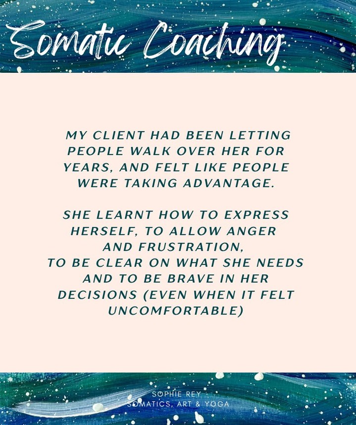 My client needed support with learning how to express her emotions, in a way that felt safe enough for her. So that she didn't end up shutting them down completely, and so that she could express herself to others with more confidence and stability.
Her body needed to know that it is safe enough to do that.
So many people struggle with sensing or being with their body and emotions, for a variety of reasons.
And the narrative seems to be that we shouldn't be 'dysregulated', and that we need to constantly regulate our nervous system, which doesn't help the situation.
It's normal to have emotions, to feel destabilised and it's good to able to experience your full emotional range - even the uncomfortable ones.
What's helpful is learning how to actually be ok with the physical sensations, the over-stimulation and the negative thoughts that often accompany our feelings.
How to show yourself kindness and compassion.
How to allow the feelings and emotions to move through you like waves.
How to hold yourself when it feels so uncomfortable!!
Is there something you need support with learning or expressing to give yourself some freedom, agency or confidence?
Find out more about my 1-1 Somatic Coaching, Movement and Creative Embodiment programmes...
https://www.sophiereyyoga.co.uk/somatic-coaching
Book a free call so we can chat about what you need! xx