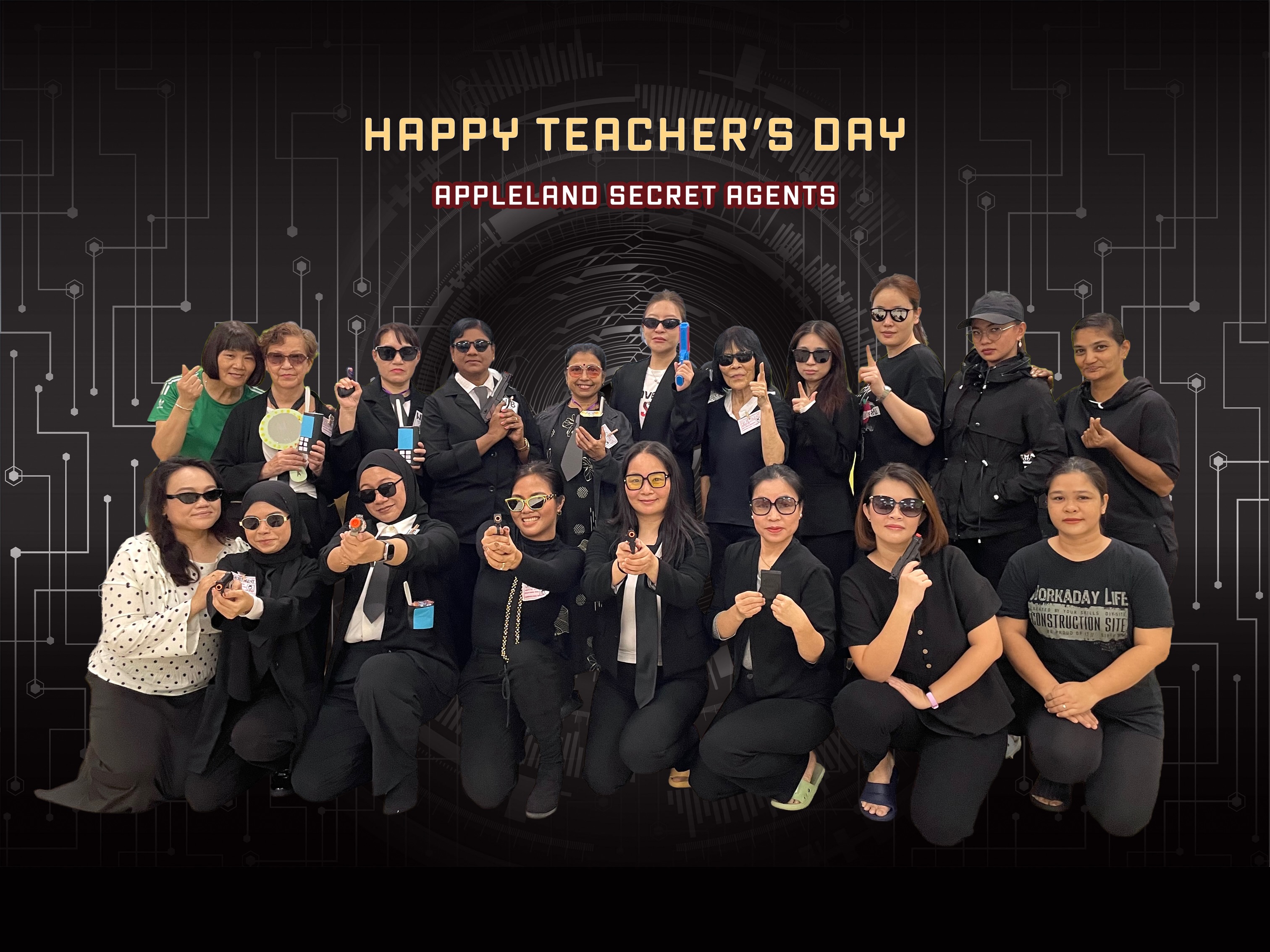 𝗧𝗲𝗮𝗰𝗵𝗲𝗿’𝘀 𝗗𝗮𝘆 𝗖𝗲𝗹𝗲𝗯𝗿𝗮𝘁𝗶𝗼𝗻! 🕵️♀️✨
𝗔𝗴𝗲𝗻𝘁𝘀, 𝗮𝘀𝘀𝗲𝗺𝗯𝗹𝗲!
Our teachers went undercover for this year’s Secret Agent-themed Teacher’s Day celebration, dressed in black and white and ready for a day of fun, games and secret missions!
From exciting games (with our little ones cheering them on!) to plenty of laughter, smiles and playful moments, our amazing teachers definitely know how to have a good time!
Behind every little learner is a team of teachers who guide, encourage, care and give their best every day.
Happy Teacher’s Day to our incredible Appleland teachers! 🍎❤️ Thank you for all the love, patience and heart you bring to our children each day.
𝗠𝗶𝘀𝘀𝗶𝗼𝗻 𝗮𝗰𝗰𝗼𝗺𝗽𝗹𝗶𝘀𝗵𝗲𝗱, 𝗔𝗴𝗲𝗻𝘁𝘀! 🕶️✨
#ApplelandPlayhouse #TeachersDay #TeachersDayCelebration #SecretAgent #sgpreschool
