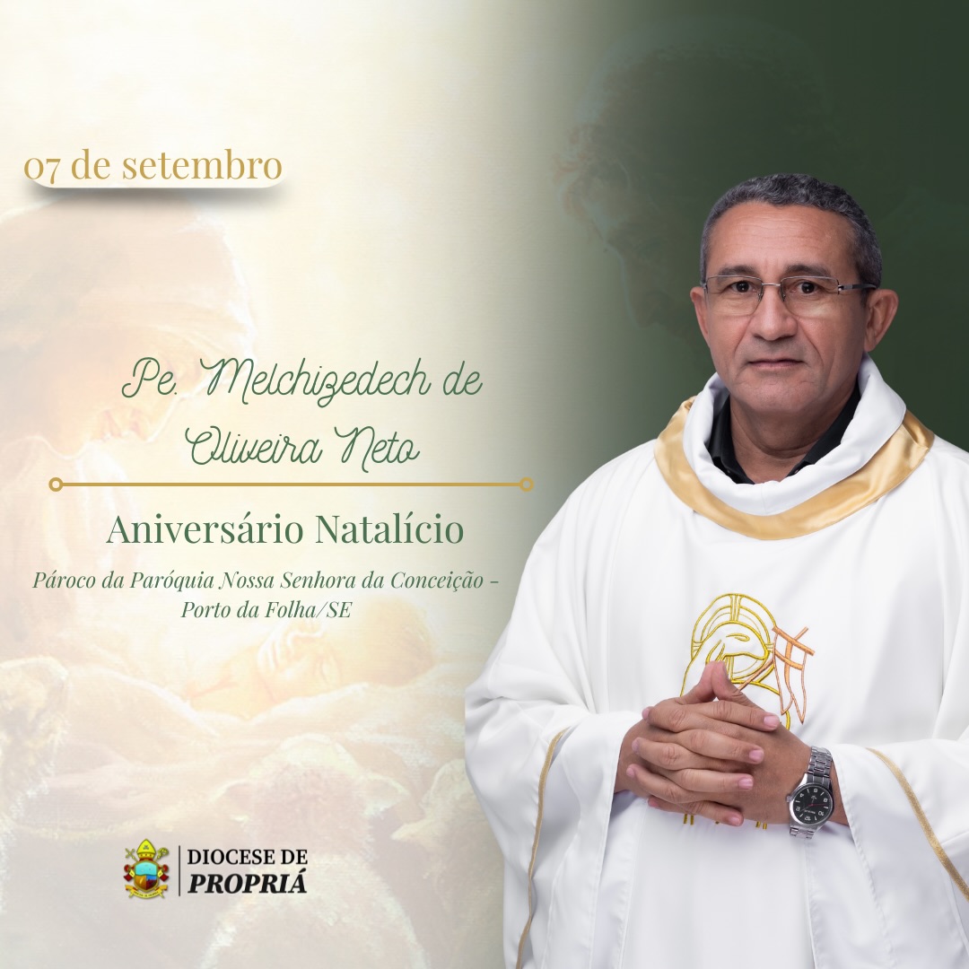 Hoje é dia de louvar a Deus pelo dom da vida do Pe. Melchizedech de Oliveira Neto.
Rogamos ao Senhor que o cumule de saúde, paz e perseverança na missão sacerdotal, fortalecendo-o sempre no serviço ao povo de Deus.
🎂 Feliz aniversário!
🙏 Nossa gratidão e orações.