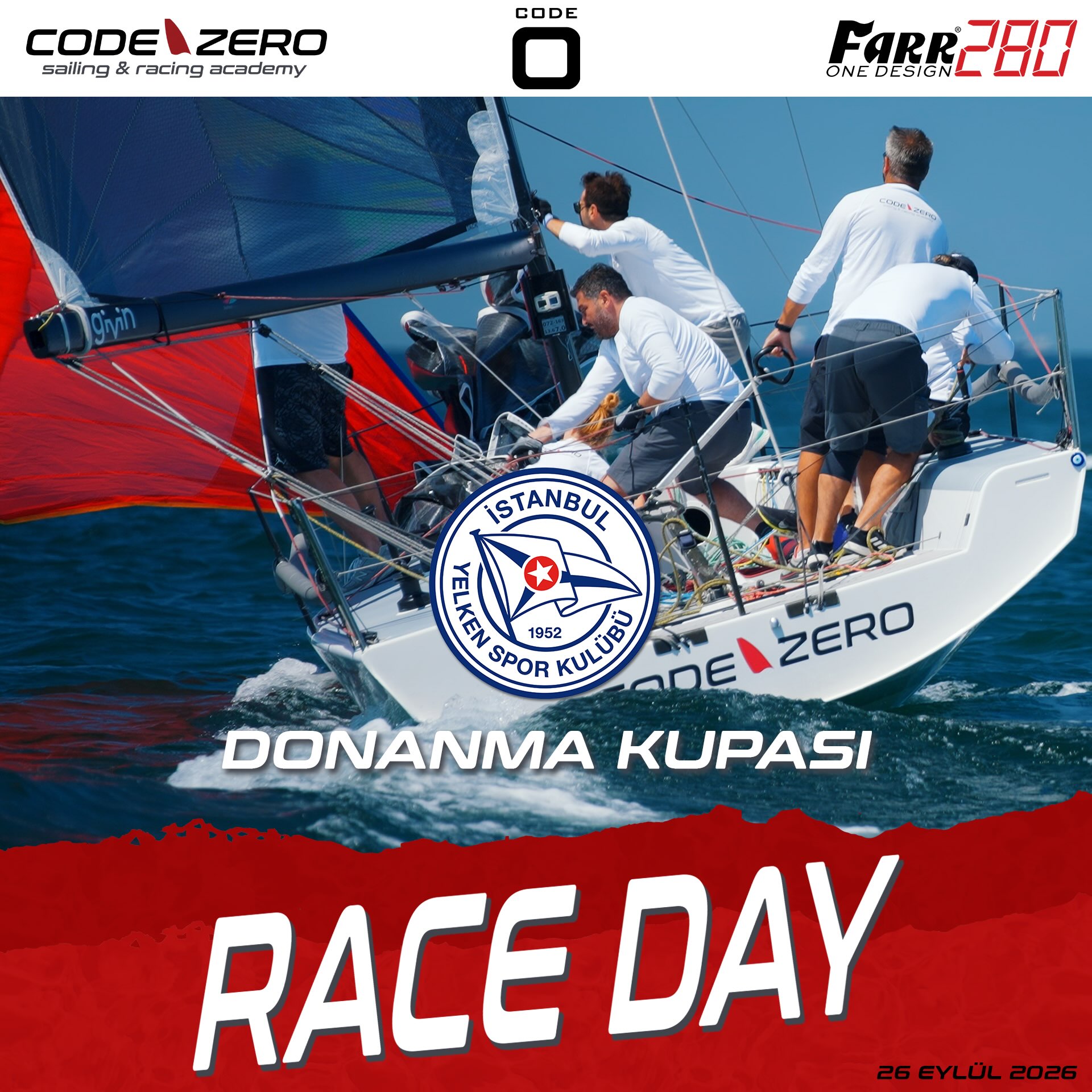 26 Eylül 2026 tarihinde düzenlenecek @istanbulyelken1952 Donanma Kupası için #farr280 model teknemizle, Code-Zero takımı olarak #prensadaları parkurunda olacağız.
#winningisntcomfortable
#codezerosportswear
Team Zero
@dileksiseyler
@ventoyachting
@onuralpaslan
@tehlile
@aboynamedcharliebrown_
@bircessu_
@coratography