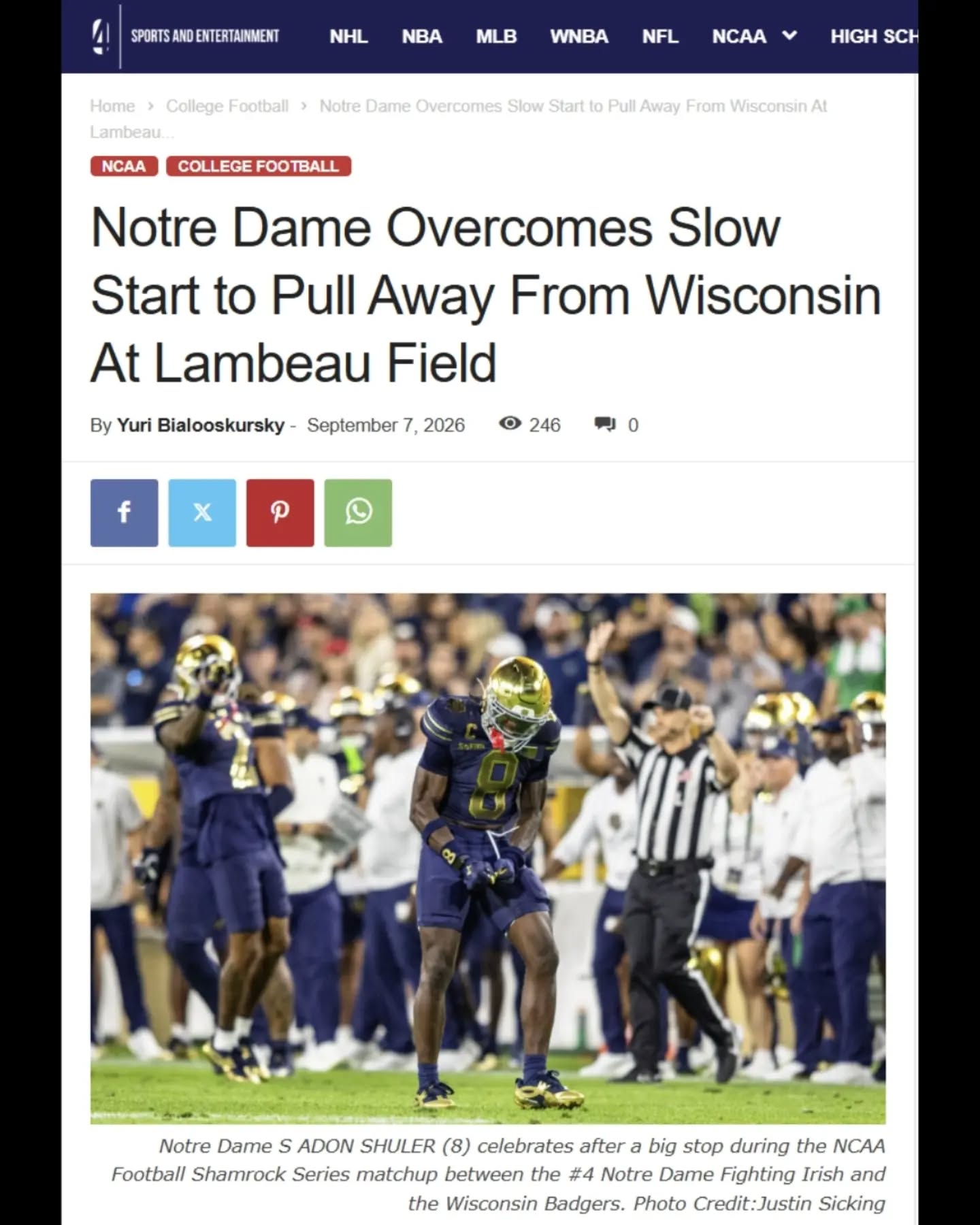 Notre Dame Overcomes Slow Start to Pull Away From Wisconsin At Lambeau Field.
Story and images up at @fourpointzerosports
https://fourpointzerosports.org/notre-dame-overcomes-slow-start-to-pull-away-from-wisconsin-at-lambeau-field/
#notredamefootball #ncaafootball #fourpointzerosports #fourpointzerosportsmedia #lambeauleap