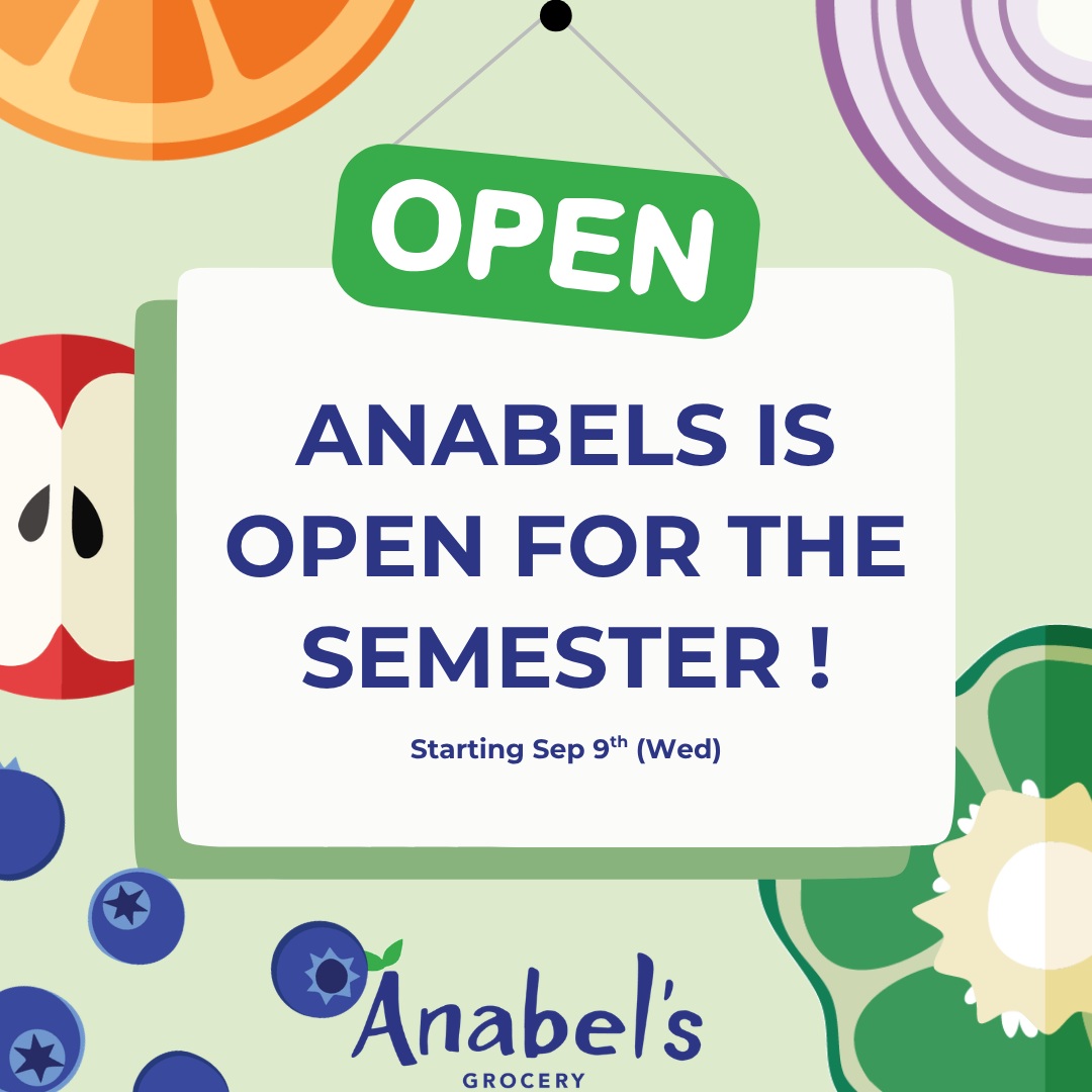 Get ready... Anabel's opens tomorrow! Come stop by and make your weekly grocery shop run or just to see the store :) We have a lot in store this semester and can't wait to see you there! Stay tuned for weekly product highlights on our stories!