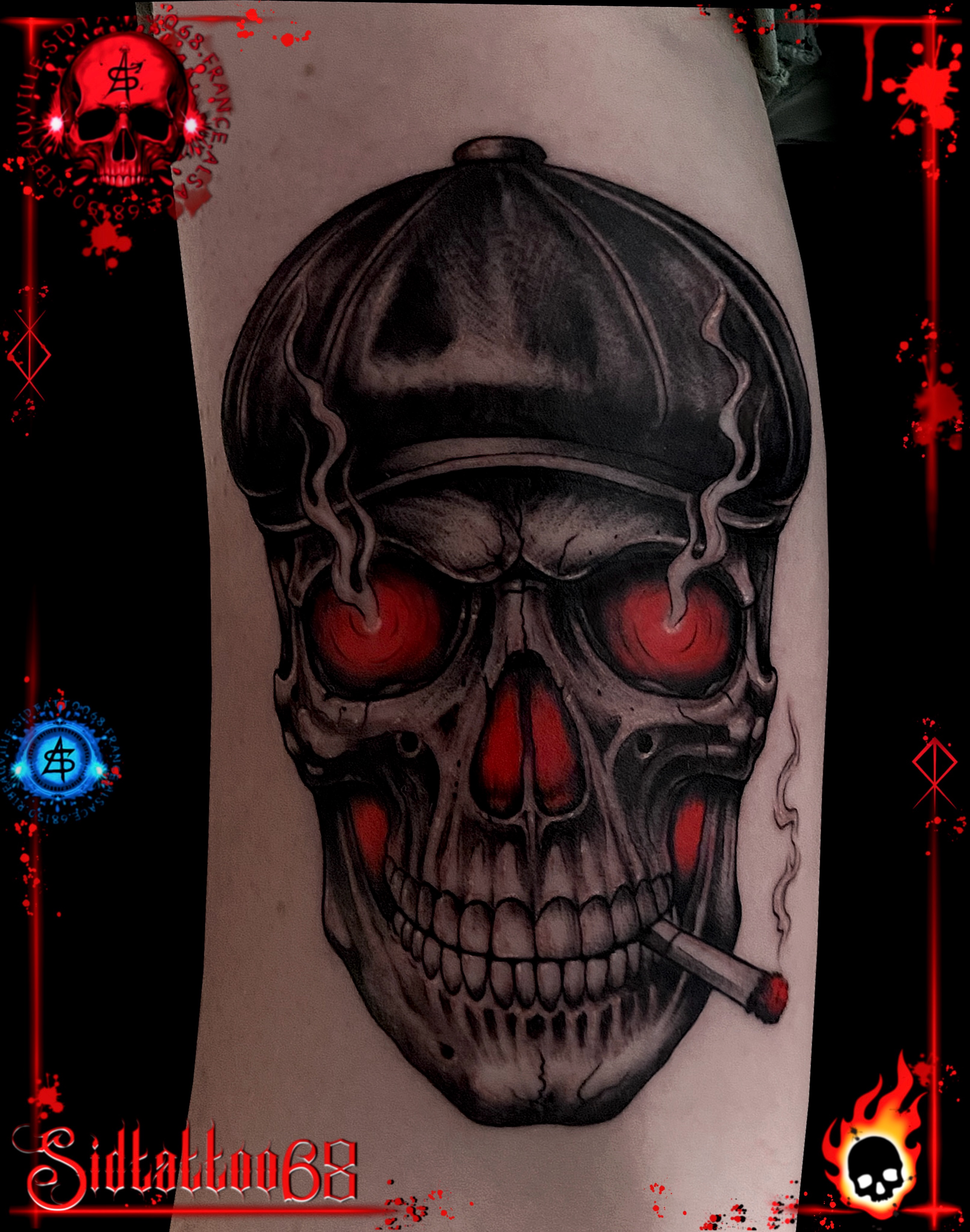 Réaliser par sid #tattoo #skull #alsace #ribeauvillé PRO TEAM BIOPIQ🔥🏴☠️