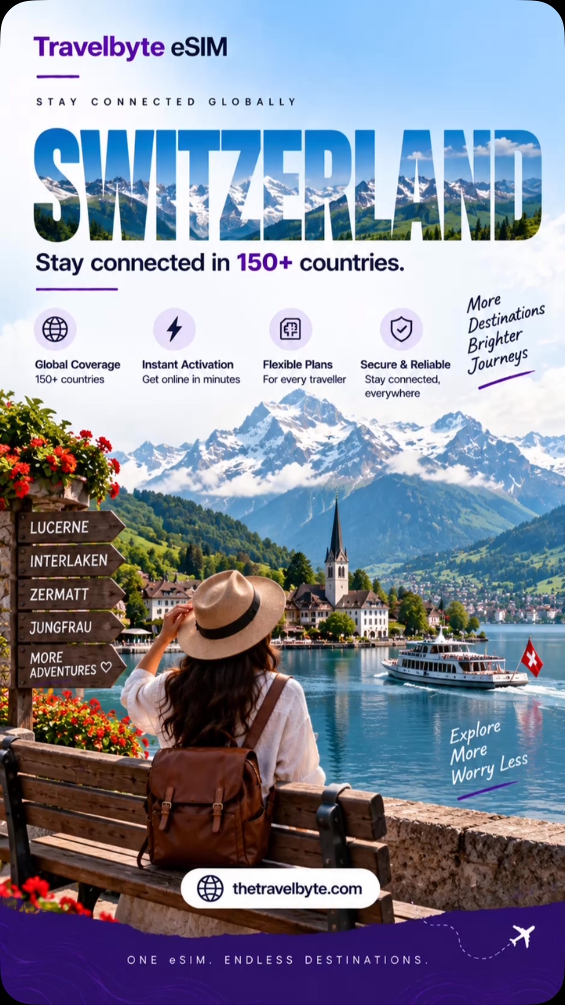 🇨🇭 Switzerland, but make it stress-free. 🏔️✨
From the Swiss Alps to Lucerne, Interlaken and beyond, stay connected while you explore one breathtaking view after another. 📱🌍
With a Travelbyte eSIM:
🌍 Coverage in 150+ countries
⚡ Instant activation
📶 Stay connected wherever you go
💳 Flexible plans for your journey
Explore more. Worry less.
👉 Get your eSIM at thetravelbyte.com
#traveling #switzerland #swiss # #swissalps