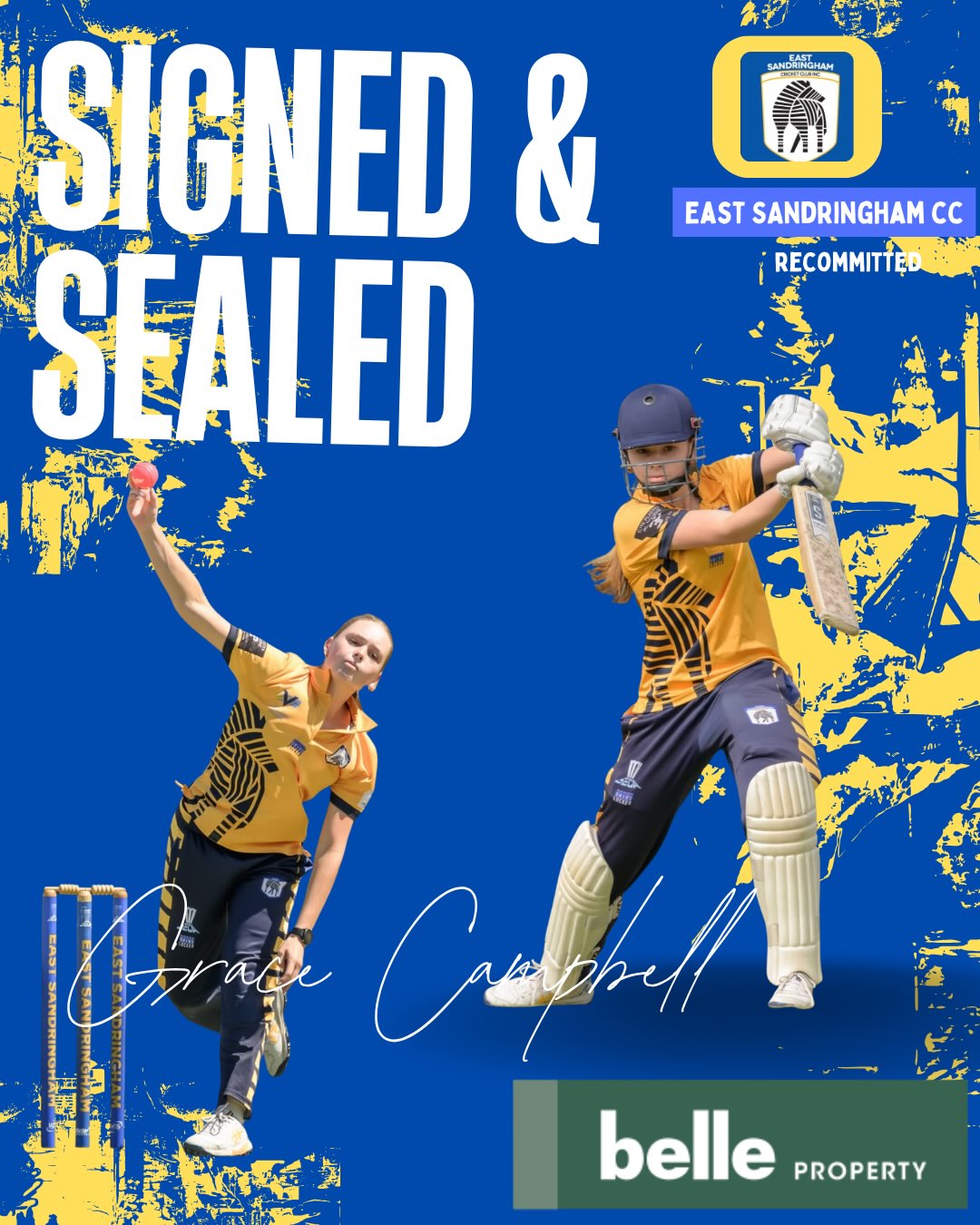 🚨🦓 Recommitted 🦓🚨
🦓 THE CAMPBELL SISTERS ARE BACK! 🦓
We’re absolutely PUMPED to announce that Emily Campbell & Grace Campbell have recommitted for Season 8 with the East Sandringham Zebras! 💙💛
Brought to you by @ryancastles.realestate!