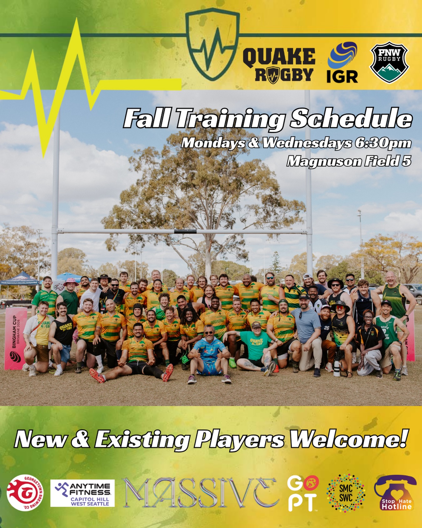 Our Fall 2026 trainings are well under way! For all of our existing players, we are back at Magnuson Field 5.
Training is open to new players, with or without rugby experience! Come down and meet the team any time this Fall 🏉 #rumblerumble