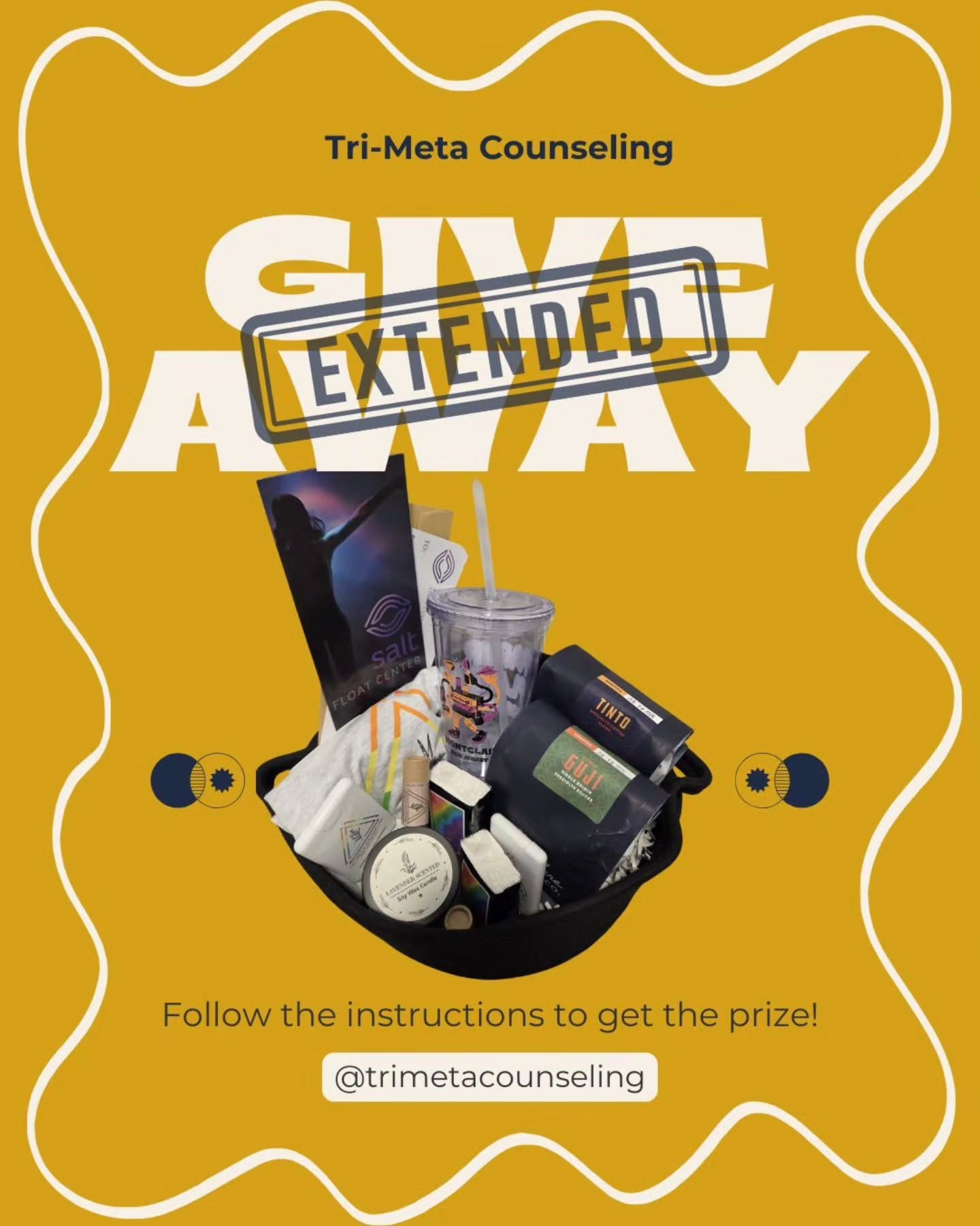 ✨ THE GIVEAWAY CONTINUES! ✨
We’re keeping the wellness going into September! Our Tri-Meta Wellness Giveaway has officially been extended through September 30, 2026.
One winner will receive a wellness basket featuring:
• A gift certificate to @saltfloatmontclair
• 2 coffees + a travel mug from @paperplanecoffeeco
• A cozy candle
• Tri-Meta swag + other goodies!
HOW TO ENTER:
Follow @TriMetaCounseling
Like this post + comment your favorite wellness emoji
Leave Tri-Meta Counseling a Google review
Already entered? You’re still in! Haven’t entered yet? Now’s your chance. 💪🏽
Entries close September 30, 2026.
At Tri-Meta, we believe wellness looks different for everyone — and sometimes, prioritizing your well-being starts with the smallest things.
Good luck! ✨ Buena suerte
#TriMetaCounseling #WellnessGiveaway #MentalHealthMatters