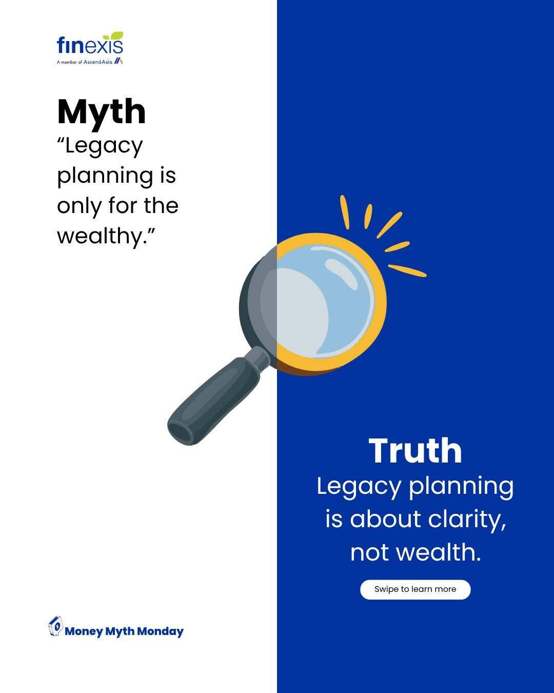 Many people assume legacy planning only matters when there’s significant wealth involved. But in reality, it’s often about having clarity, making decisions intentionally, and reducing uncertainty for the people you care about.
Because planning ahead isn’t just about assets, it’s also about peace of mind.
👉 Swipe to rethink this common money myth
#finexis #TeamGGO #legacyplanning #moneymyth #financialplanning