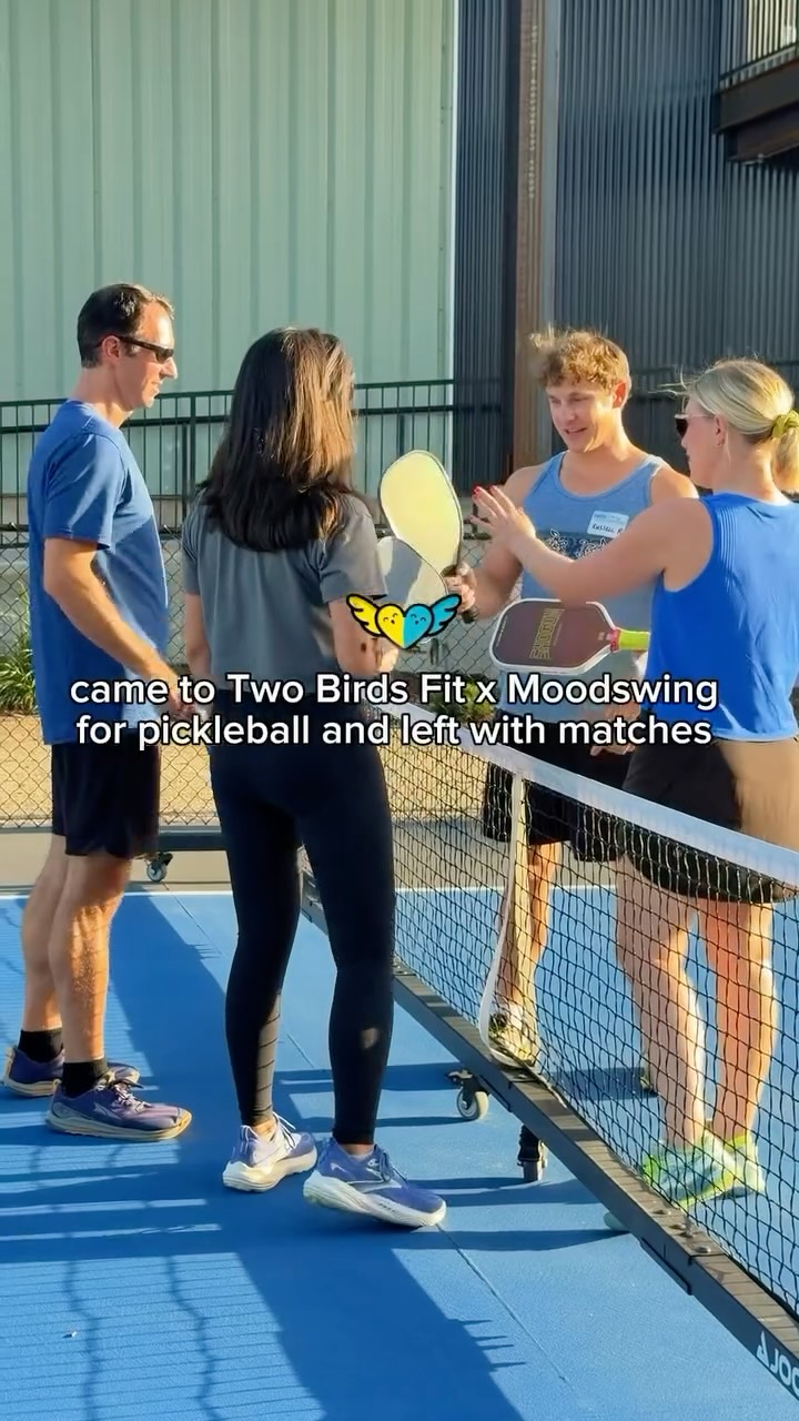 Another incredible night at Moodswing with 56 matches to show for it 💛👀🏓
Between the pickleball, drinks, and conversations happening on and off the courts, our singles made 26 Friend Matches + 30 Flirt Matches through the Two Birds Fit web app. (Those are only the connections we can track! Plenty of friendships, numbers, Instagrams, and potential dates happen naturally at our events.)
And the matches are the bonus. The whole point is to get out, do something fun, meet new people, and make connections IRL whether that turns into a friendship, a date, a new pickleball partner, or simply a really fun night out.
Thank you to everyone who came out, played, mingled, and took a chance on meeting someone new.
56 matches from one night? We’d call that two birds, one stone. 🐦🐦
🎟️ Want to be part of the next one? Check out our upcoming events through the link in bio @twobirdsfit.