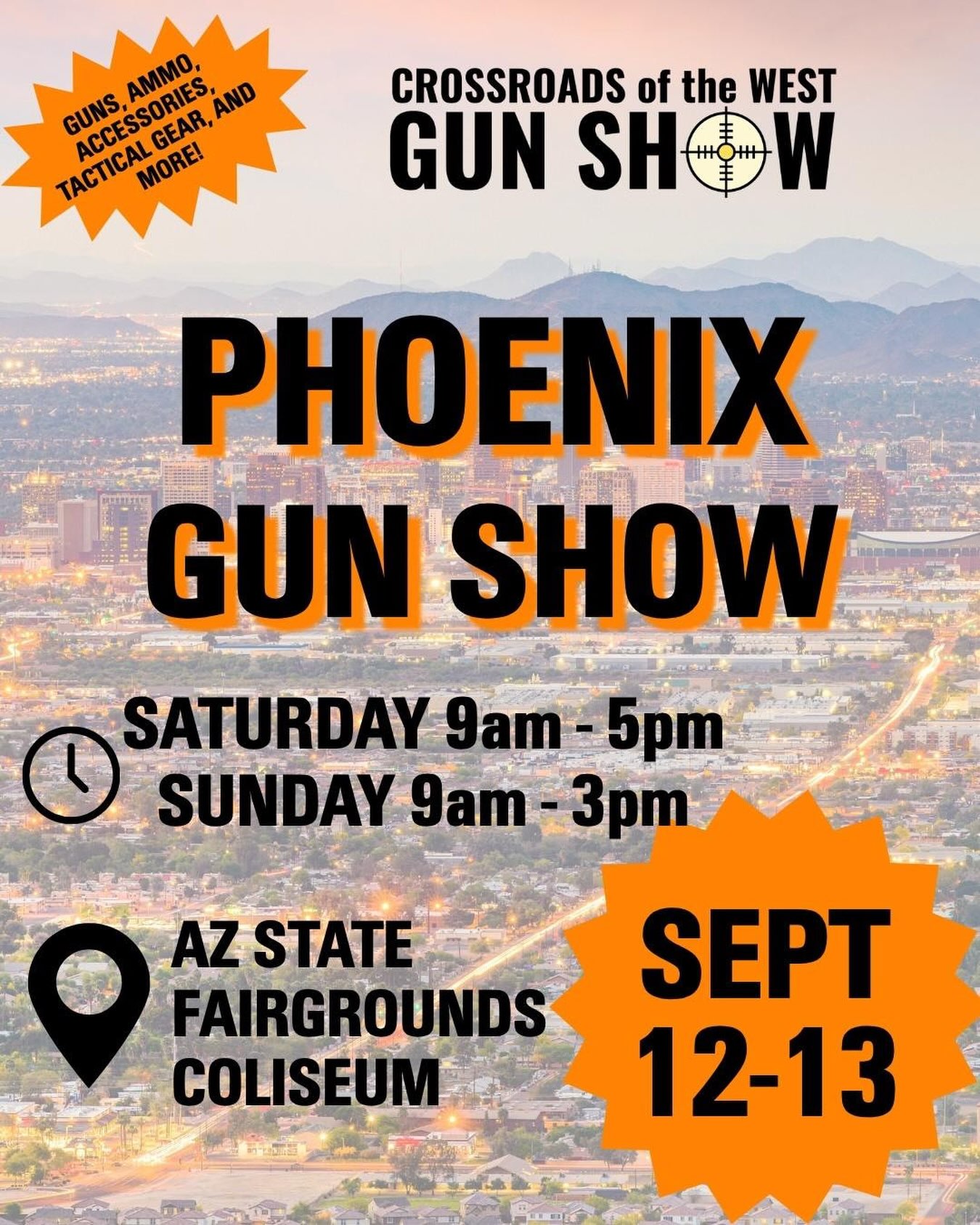 Get ready for this weekend at the Arizona State Fairgrounds. Can’t wait to see you all there!! @crossroadsgunshows