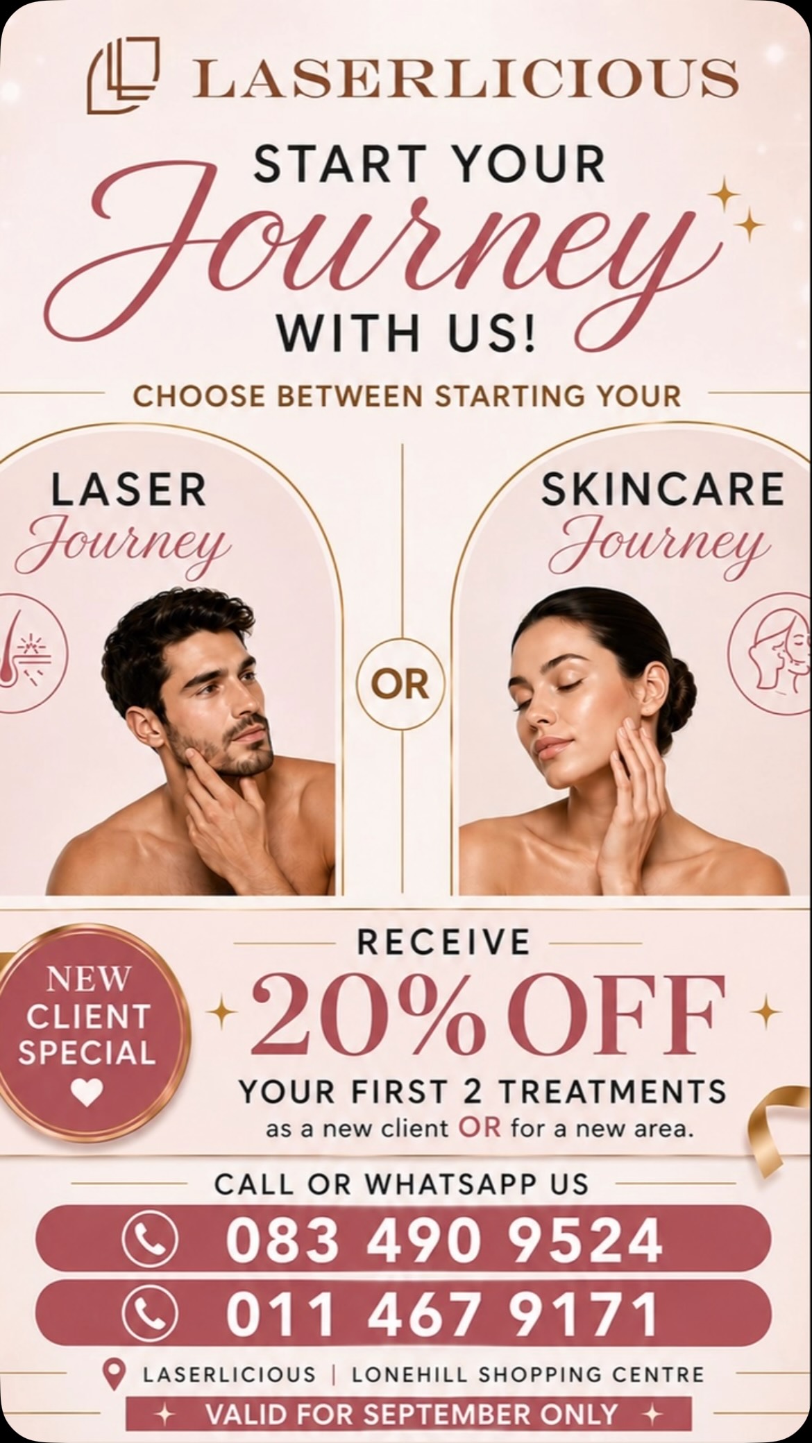 Let your Journey Begin with us…✨🥂💛. #laserlicious#laserhairremoval #aesthetics #glowingskin