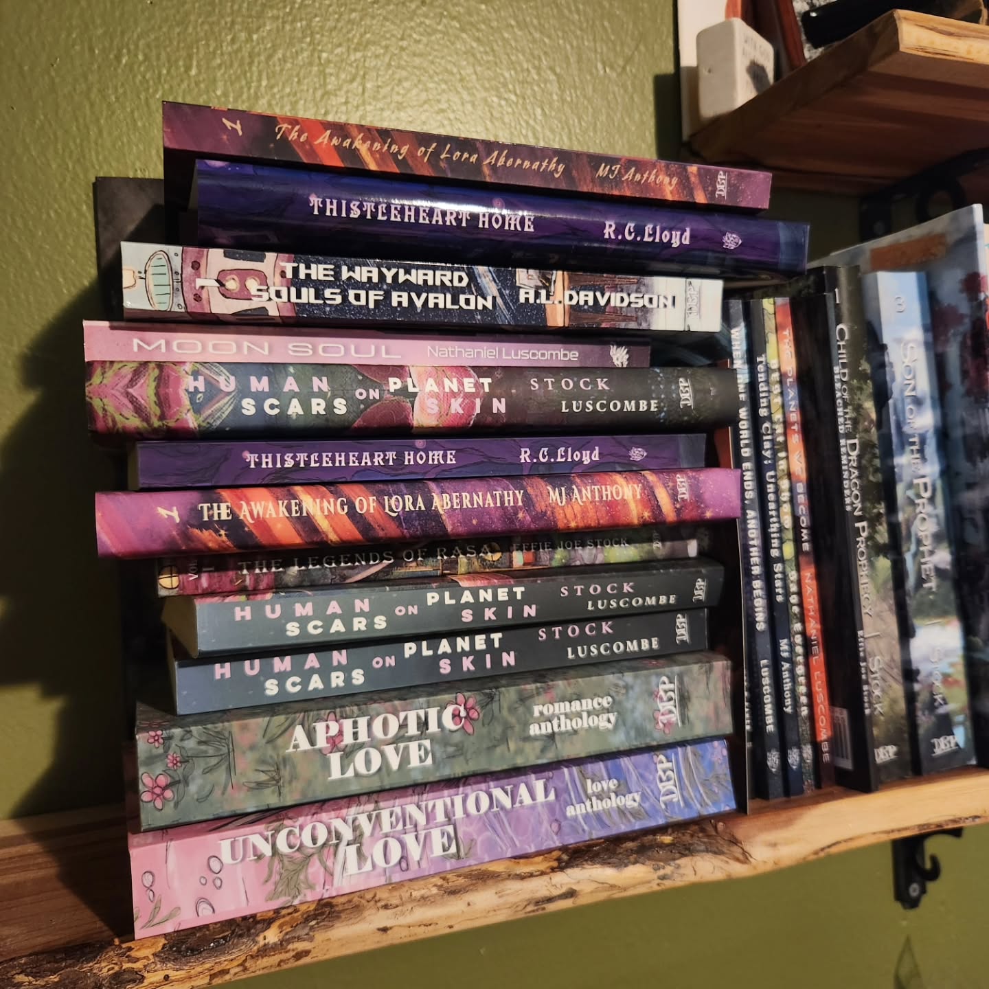One thing I miss most after moving is what I've always called my "Shelf of Sucess"!
It held all the books, anthologies, and journals my publishing company @dragon.bone.publishing has ever published and looked absolutely STUNNING.
Writing can be such a difficult goal to fully process the acheivement of because its not physical and tangible until the very end when you finally get to hold the printed copies! So when writing and publishing got hard, all I had to do was look up at my shelf of sucess and realize how far I've come and how many amazing books I've created or helped to create. Seeing that I've done it once, gives me so much strength to do it again and again.
I can't wait to get my boxes unpacked and find a new place for my shelf of sucess!!
π²β¨οΈ
What keeps you motivated?
β¨οΈπ²
#dragonbonepublishing #indiepress #indiepublishing #noai #bookstagram