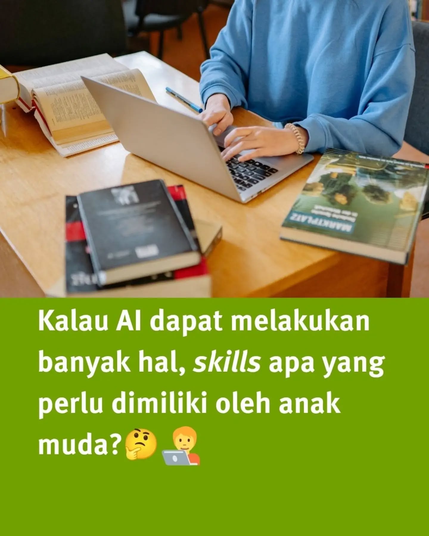 AI sekarang bisa membantu kita melakukan banyak hal, bahkan hal yang dulu membutuhkan kemampuan manusia.
Tapi di tengah perkembangan itu, muncul satu pertanyaan: skills apa yang perlu dimiliki oleh anak muda?🤔
Di tengah perkembangan AI, kemampuan teknis memang tetap penting.
Tapi ada hal-hal yang tidak bisa sekadar diprogram: bagaimana kita mengambil keputusan, beradaptasi ketika keadaan berubah, bekerja bersama orang lain, dan menggunakan kemampuan kita untuk memberi dampak.
Inilah yang disebut Human Skills.
Kemampuan untuk punya kendali atas diri sendiri (Agency), mengembangkan kapasitas diri (Capability), dan menggunakan kemampuan tersebut untuk berkontribusi (Contribution).
Karena di masa depan, mungkin bukan lagi soal manusia vs. AI, tapi bagaimana manusia bisa menjadi lebih manusiawi di tengah perkembangan teknologi. ✨
Karena Human Skills nggak cukup hanya dipelajari, kita perlu mengalaminya lewat berbagai tantangan dan pengalaman.
Penasaran bagaimana cara mengembangkannya? Yuk, mampir ke pop-up booth The Duke of Edinburgh’s International Award Indonesia dan temukan jawabannya!
🙋♀️🙋♂️Halo, teman-teman! The Duke of Edinburgh's International Award Indonesia dengan bangga hadir di EDUFAIR Festival Pendidikan 170 Tahun Ursulin Indonesia 2026!
Kami siap menyambut teman-teman di Booth No. 19 dengan berbagai informasi seru seputar bagaimana program Award dapat mengasah human skills dan potensi diri! 🌟
📅 Tanggal: 10 - 11 September 2026
⏰ Jam: 09.00 - 17.00 WIB (Day 1) & 09.00 - 16.00 WIB (Day 2)
📍 Lokasi: Booth 19 - EDUFAIR Festival Pendidikan 170 Tahun Ursulin
📣📣Jangan lewatkan juga sesi presentasi kami di Ruang Anggrek, Kamis 10 September pukul 12.30 - 13.00 WIB!
Sampai jumpa!
🙋♀️🙋♂️Halo, teman-teman! The Duke of Edinburgh's International Award Indonesia dengan bangga hadir di EDUFAIR Festival Pendidikan 170 Tahun Ursulin Indonesia 2026!
Kami siap menyambut teman-teman di Booth No. 19 dengan berbagai informasi seru seputar bagaimana program Award dapat mengasah human skills dan potensi diri! 🌟
📅 Tanggal: 10 - 11 September 2026
⏰ Jam: 09.00 - 17.00 WIB (Day 1) & 09.00 - 16.00 WIB (Day 2)
📍 Lokasi: Booth 19 - EDUFAIR Festival Pend