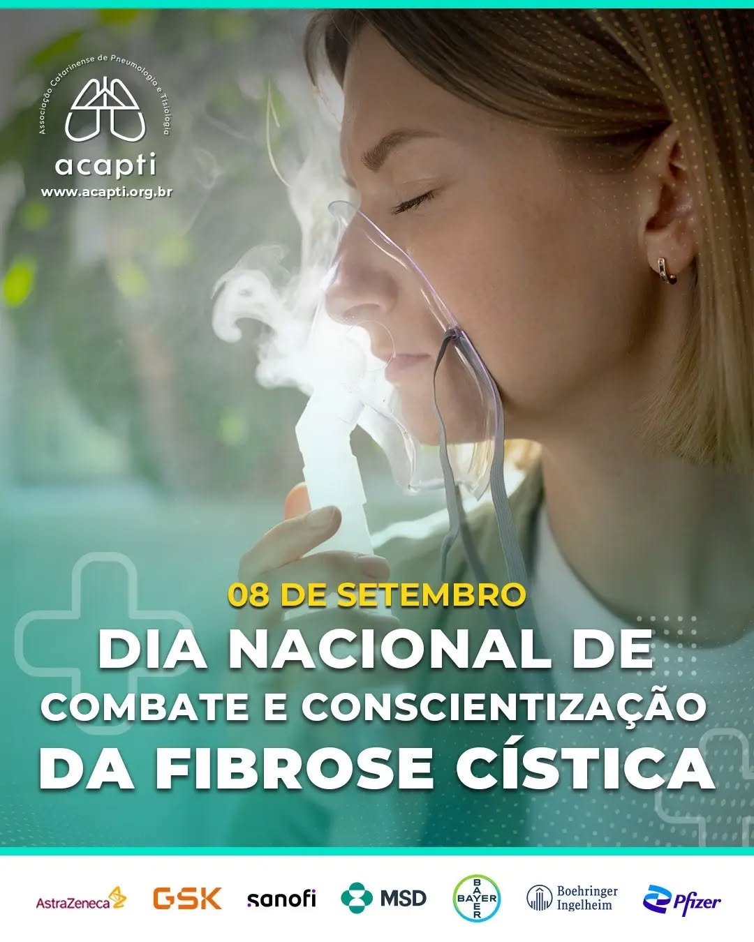 Dia Nacional de Combate e Conscientização da Fibrose Cística
Hoje é dia de ampliar o conhecimento sobre a fibrose cística, uma doença genética, crônica e multissistêmica que exige acompanhamento contínuo e cuidado especializado.
A informação é uma importante aliada para o diagnóstico precoce, o tratamento adequado e a melhoria da qualidade de vida das pessoas que convivem com a doença.
Mais do que conhecer a fibrose cística, é fundamental compreender seus desafios, combater o desconhecimento e fortalecer uma rede de cuidado e apoio aos pacientes e suas famílias.
Informar é cuidar. Conscientizar é transformar.
A ACAPTI apoia essa causa e reforça a importância da educação em saúde, do diagnóstico e do acompanhamento especializado.