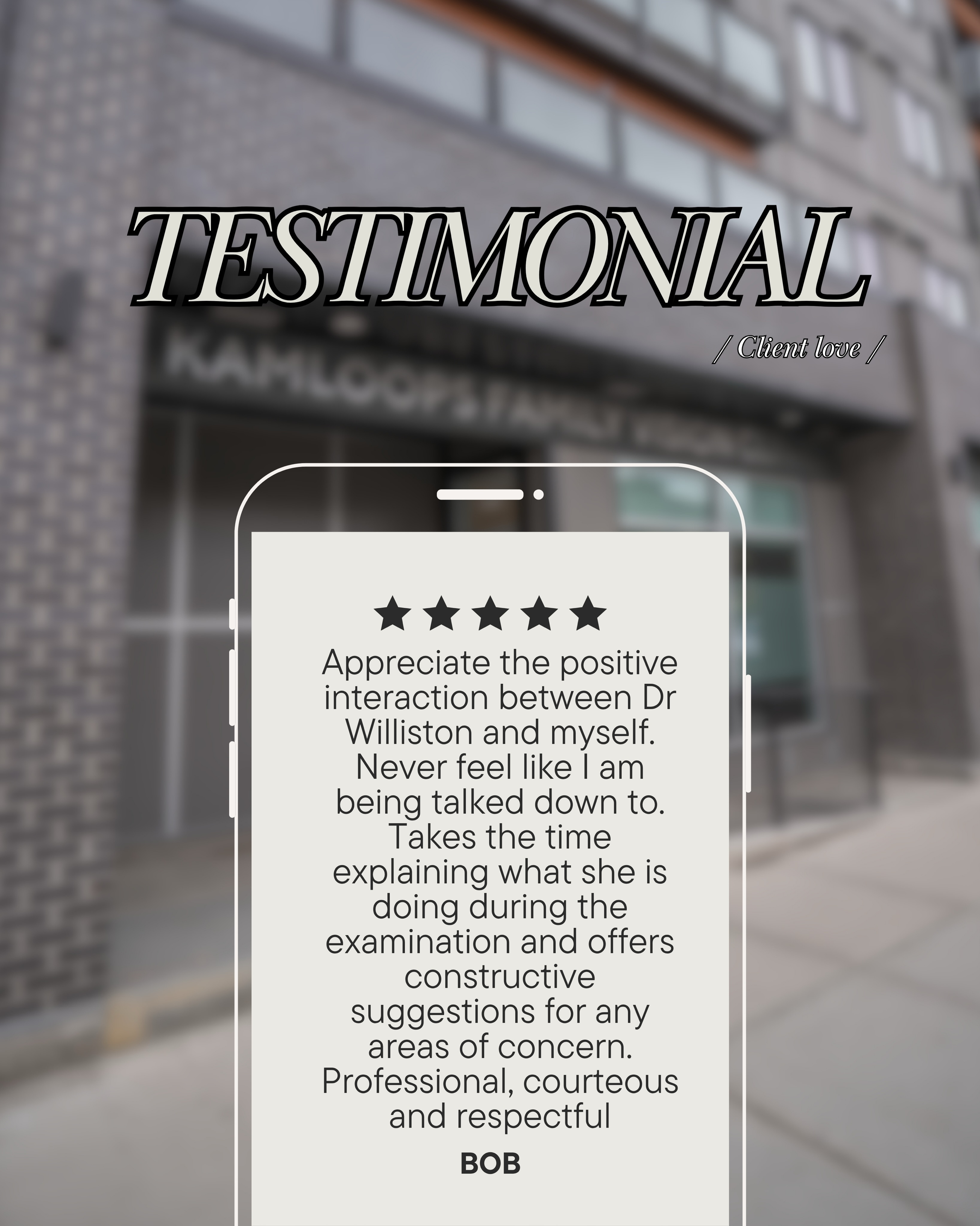 Thanks Bob! We’re happy that you had a good experience with us.
#KamloopsFamilyVision