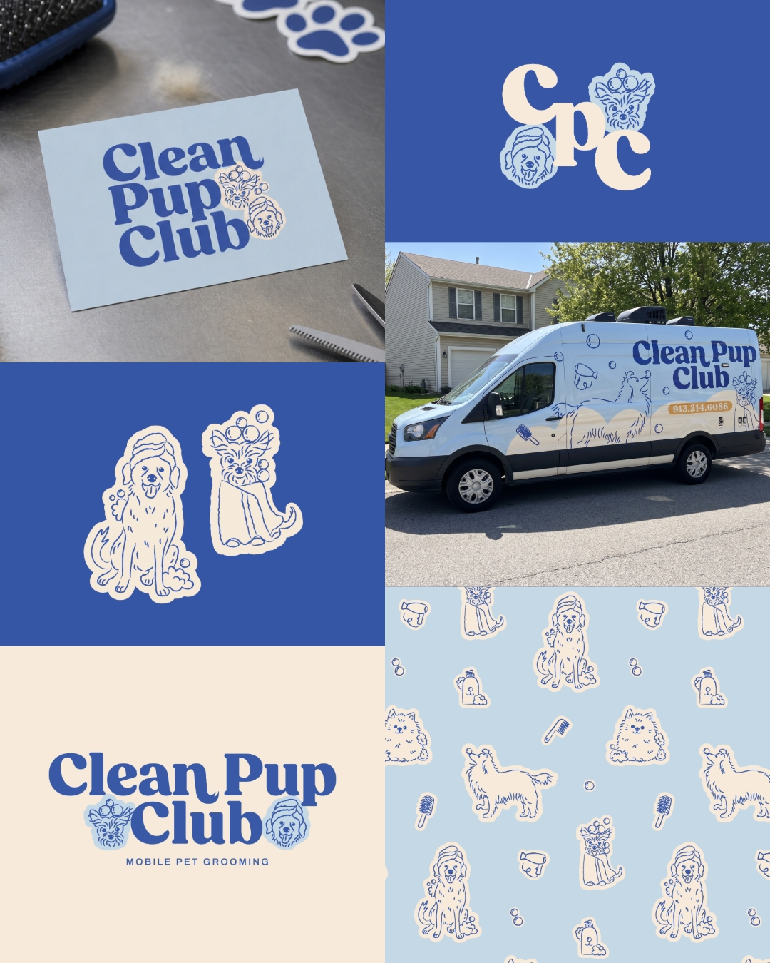 Meet Clean Pup Club - mobile dog grooming!🐾 Your pups favourite club! I had so much fun working on the branding, cute dog illustrations, plus grooming van design for this new business 🩵
I’m booking for October onwards so if you’re after stand out branding too visit the link in my bio!
#mobilepetgrooming #petgrooming #petbranding #petlogo #branddesigner
