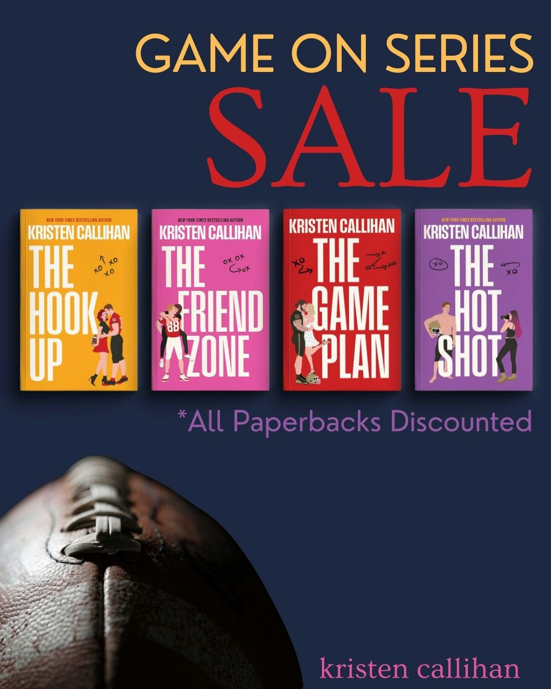 Exciting News just in time for Football season! All the paperbacks for the Game On series are currently marked down! If you love a physical copy this is your moment!